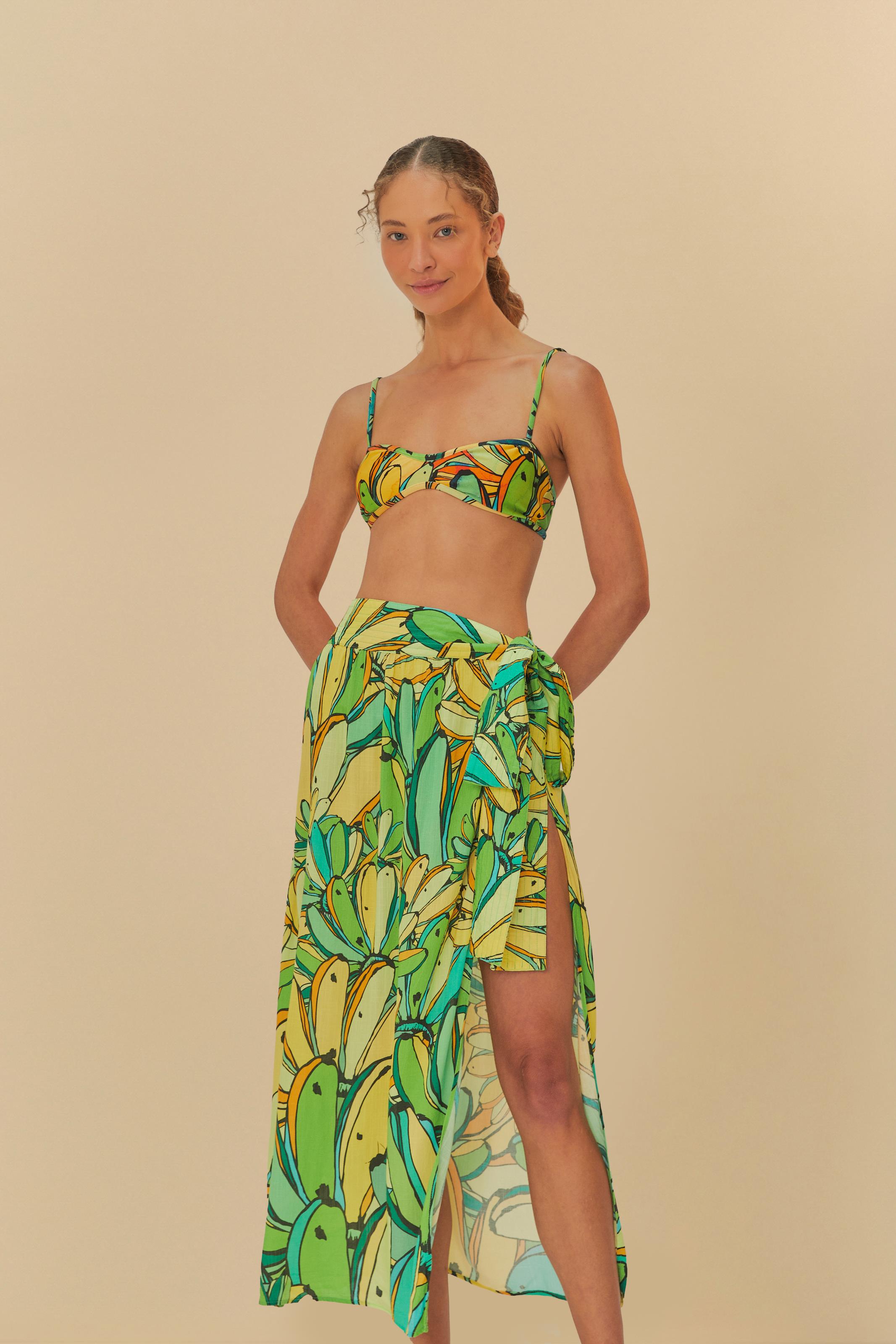 Saia Midi Estampada Brazil Banana