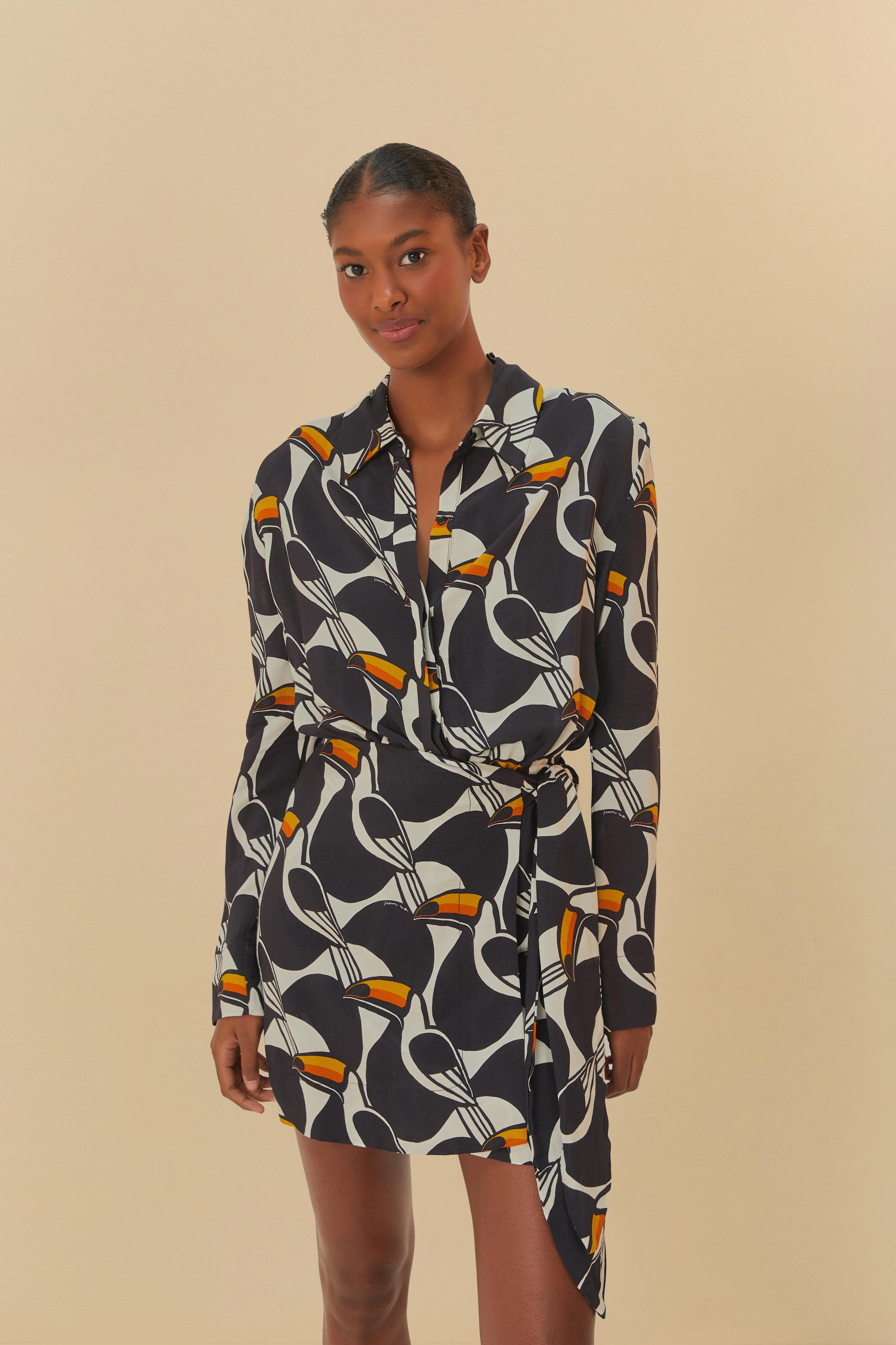 Vestido Curto Estampado Copatucano