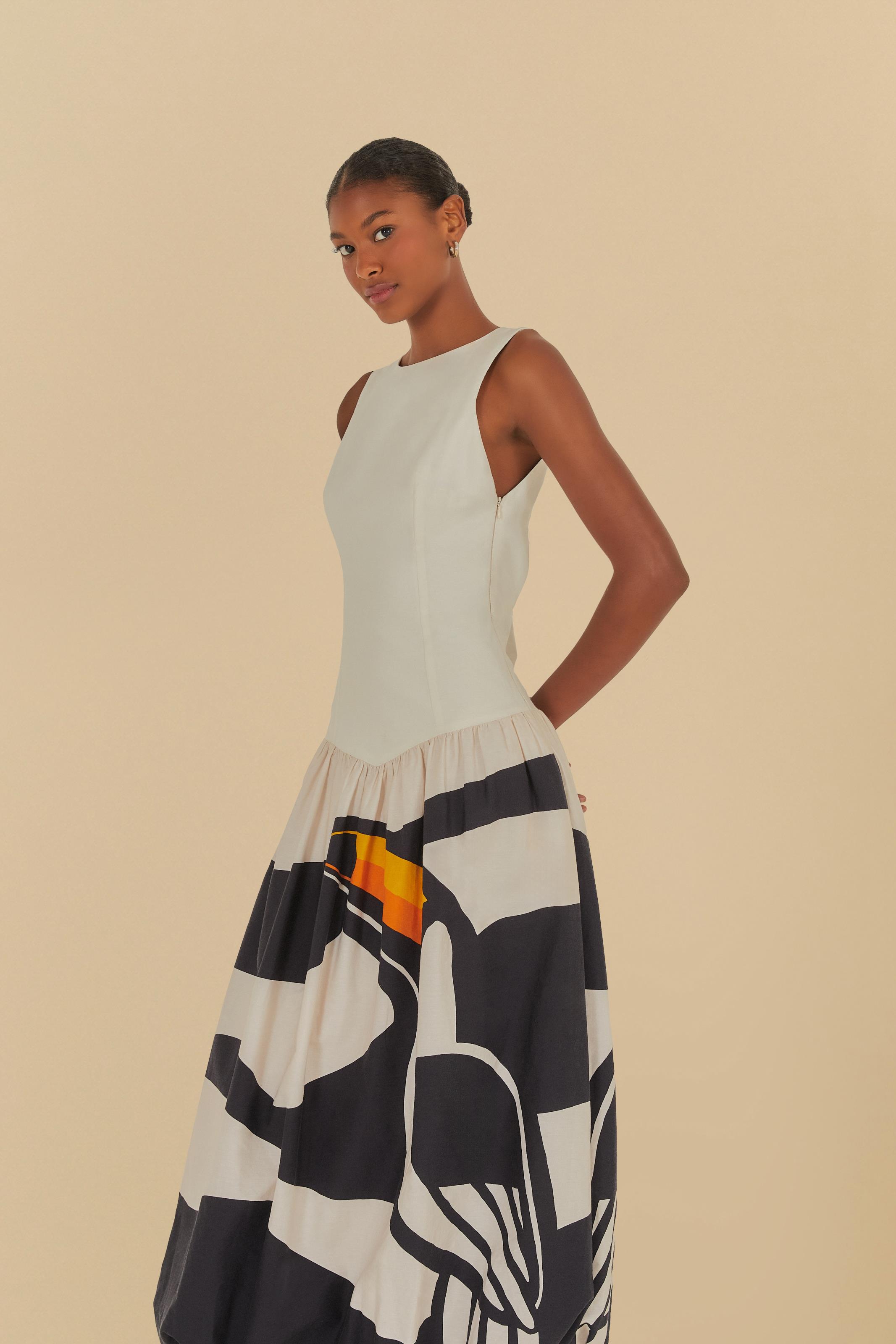 Vestido Balonê Estampado Copatucano