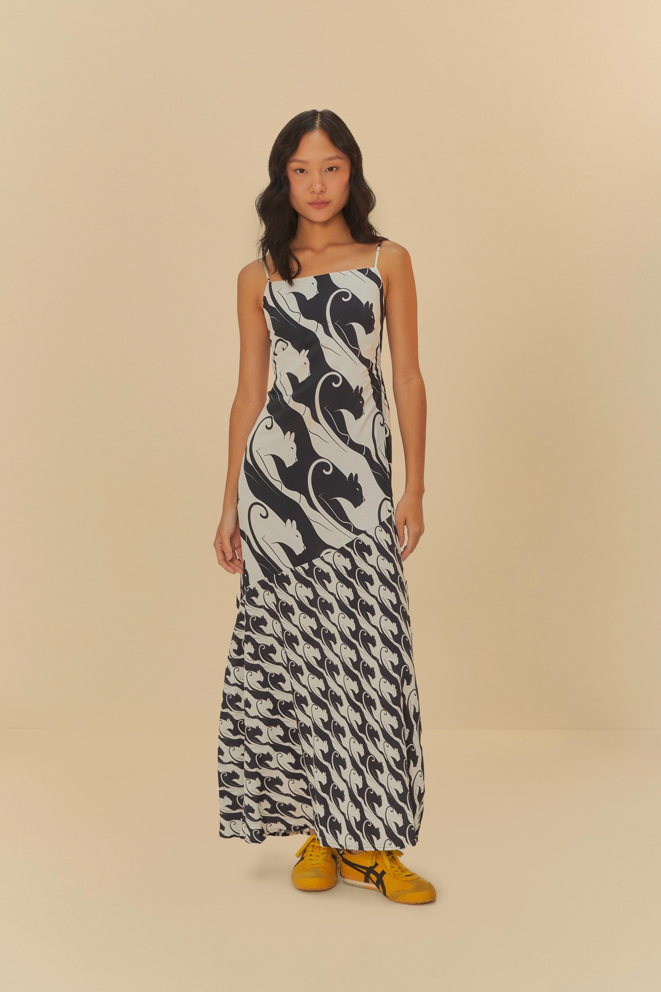 Vestido Midi Estampado Panteras