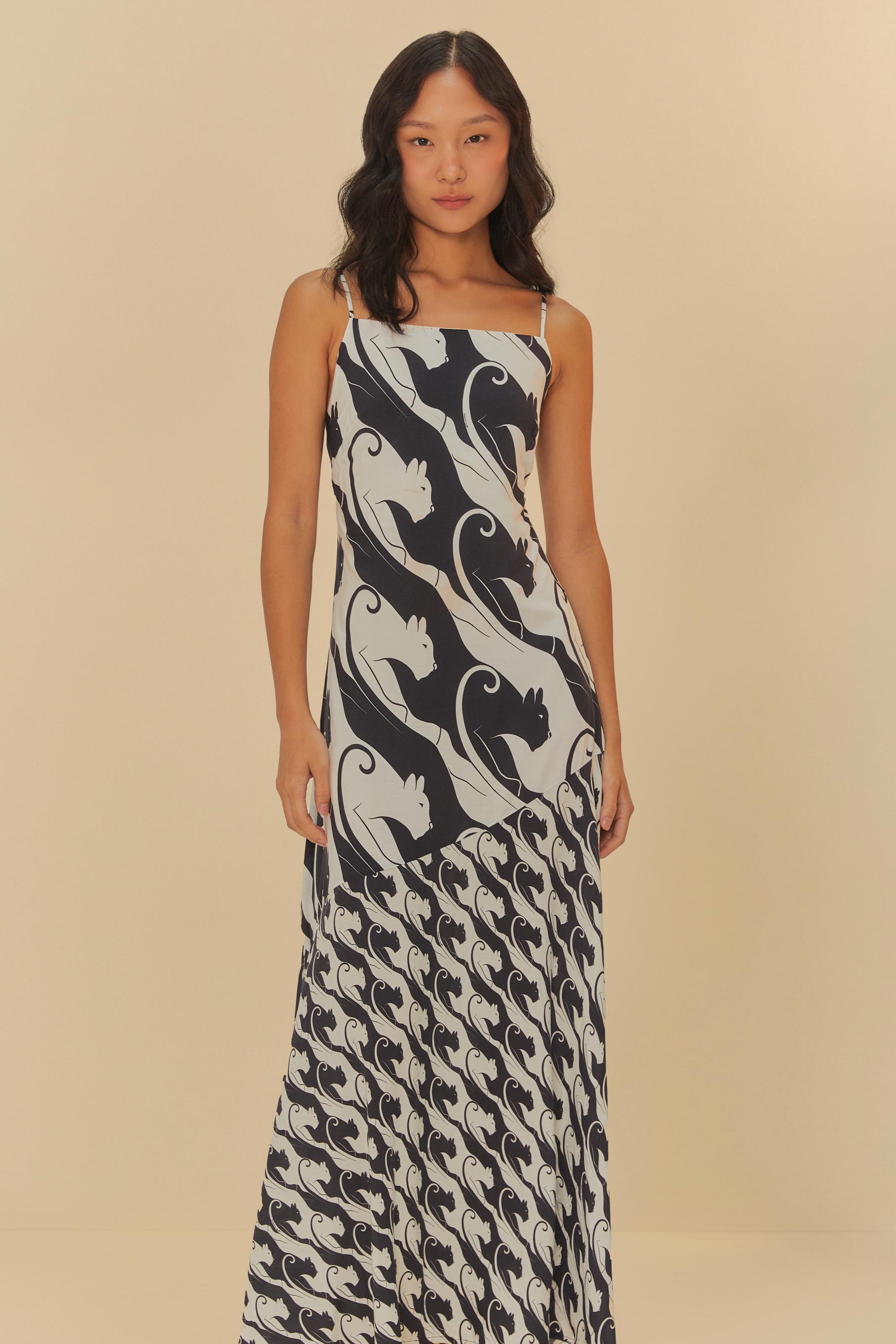 Vestido Midi Estampado Panteras