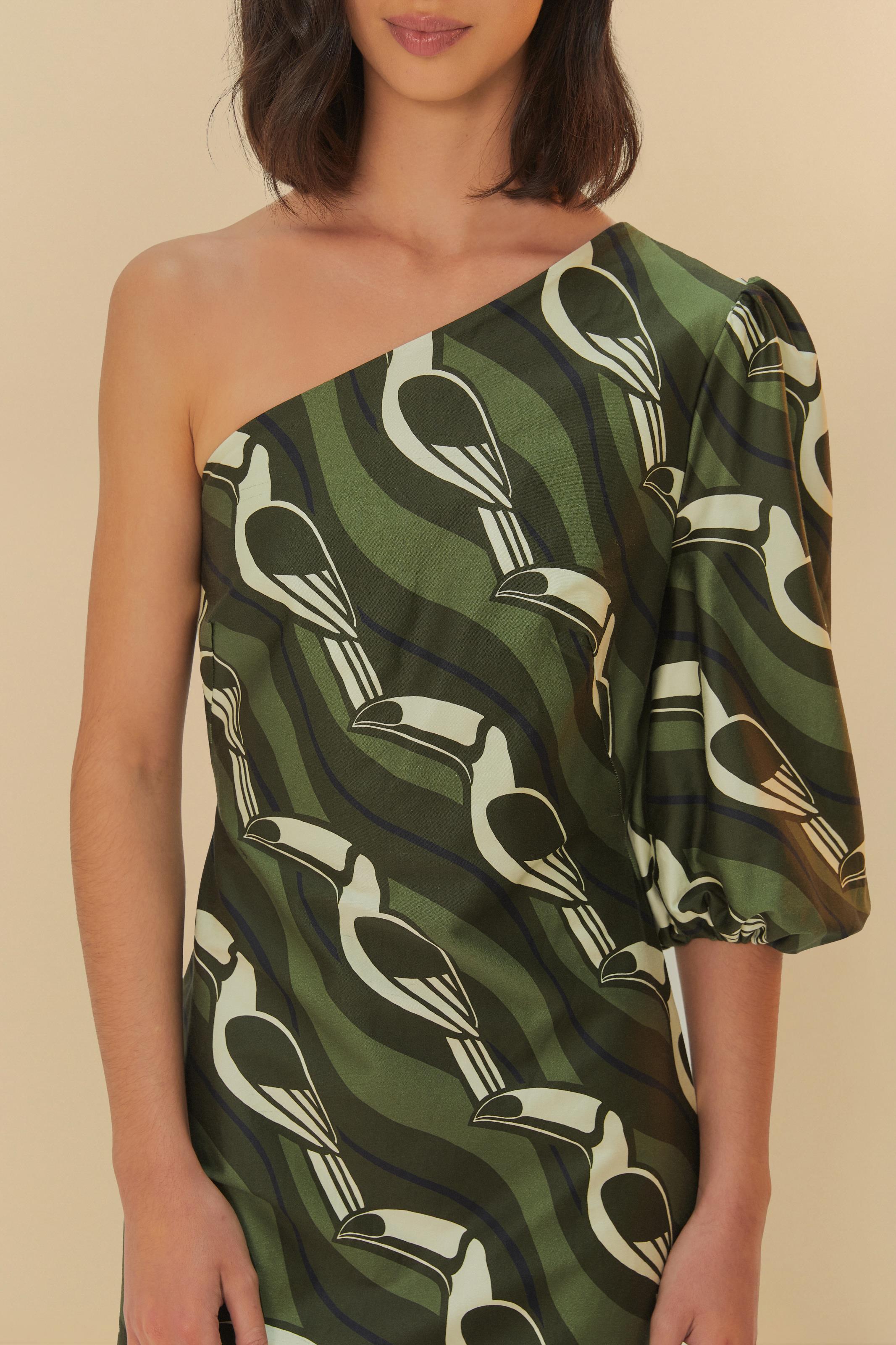 Vestido Curto Estampado Tucano Gráfico