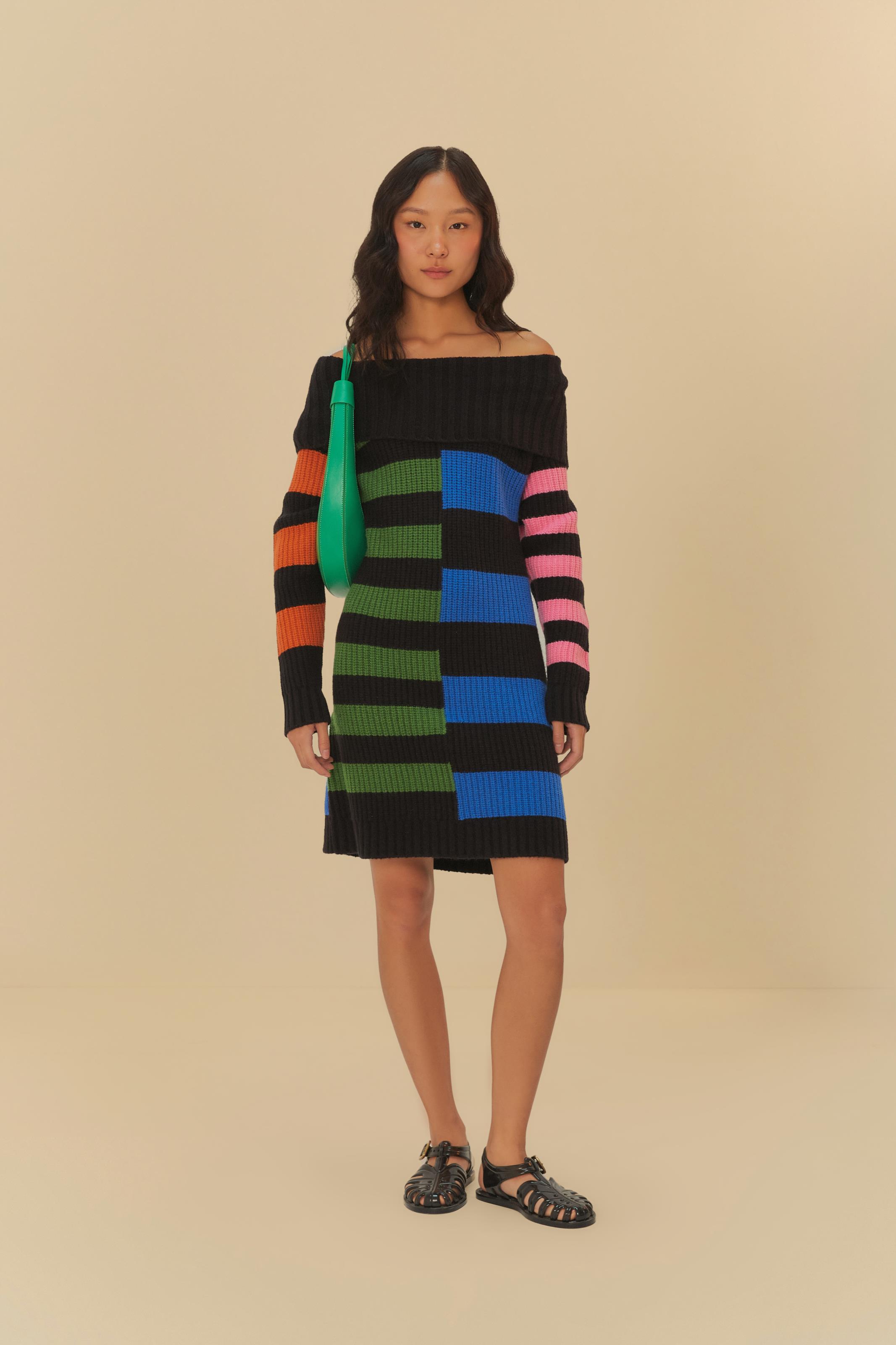 Vestido Tricot Listrado