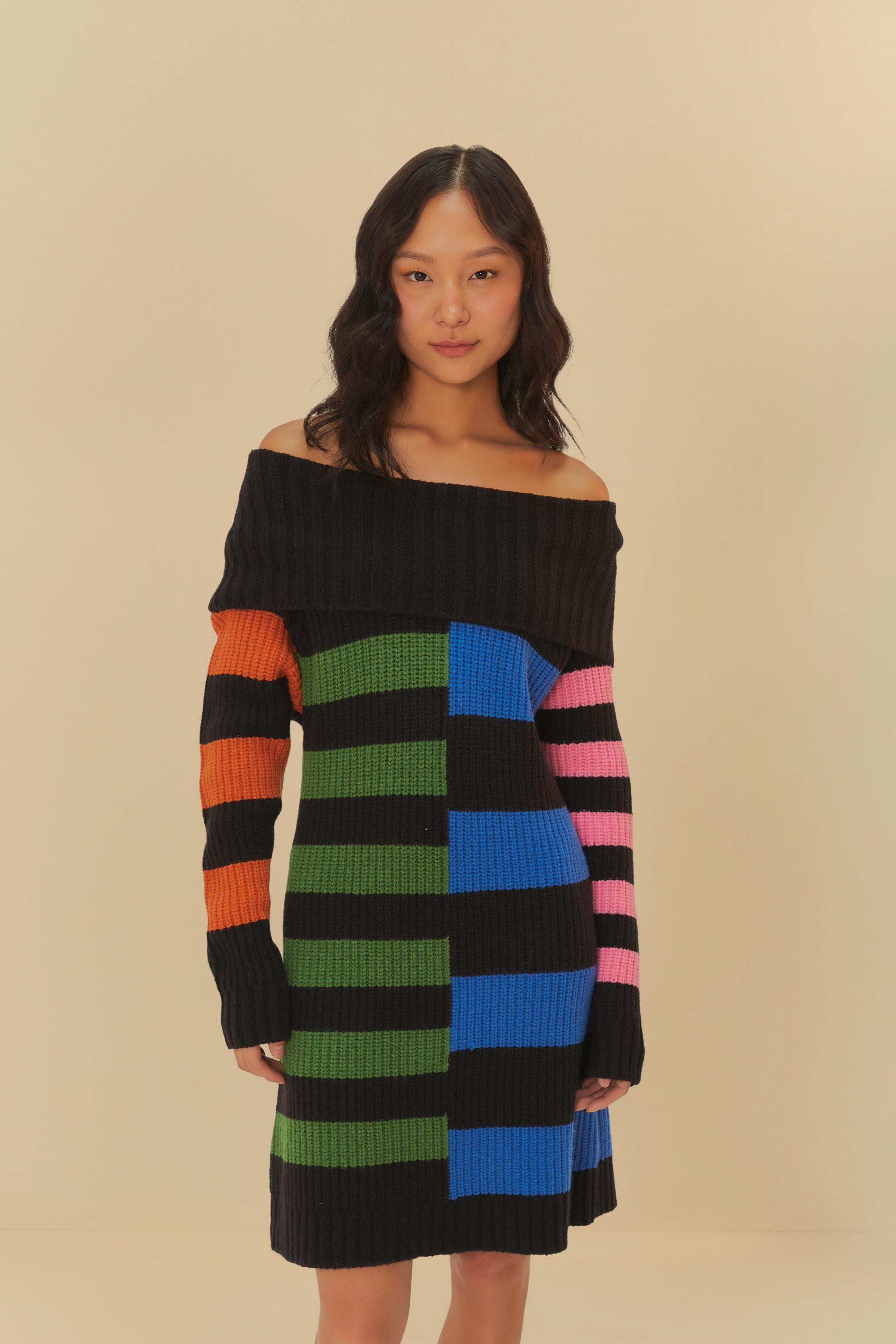 Vestido Tricot Listrado
