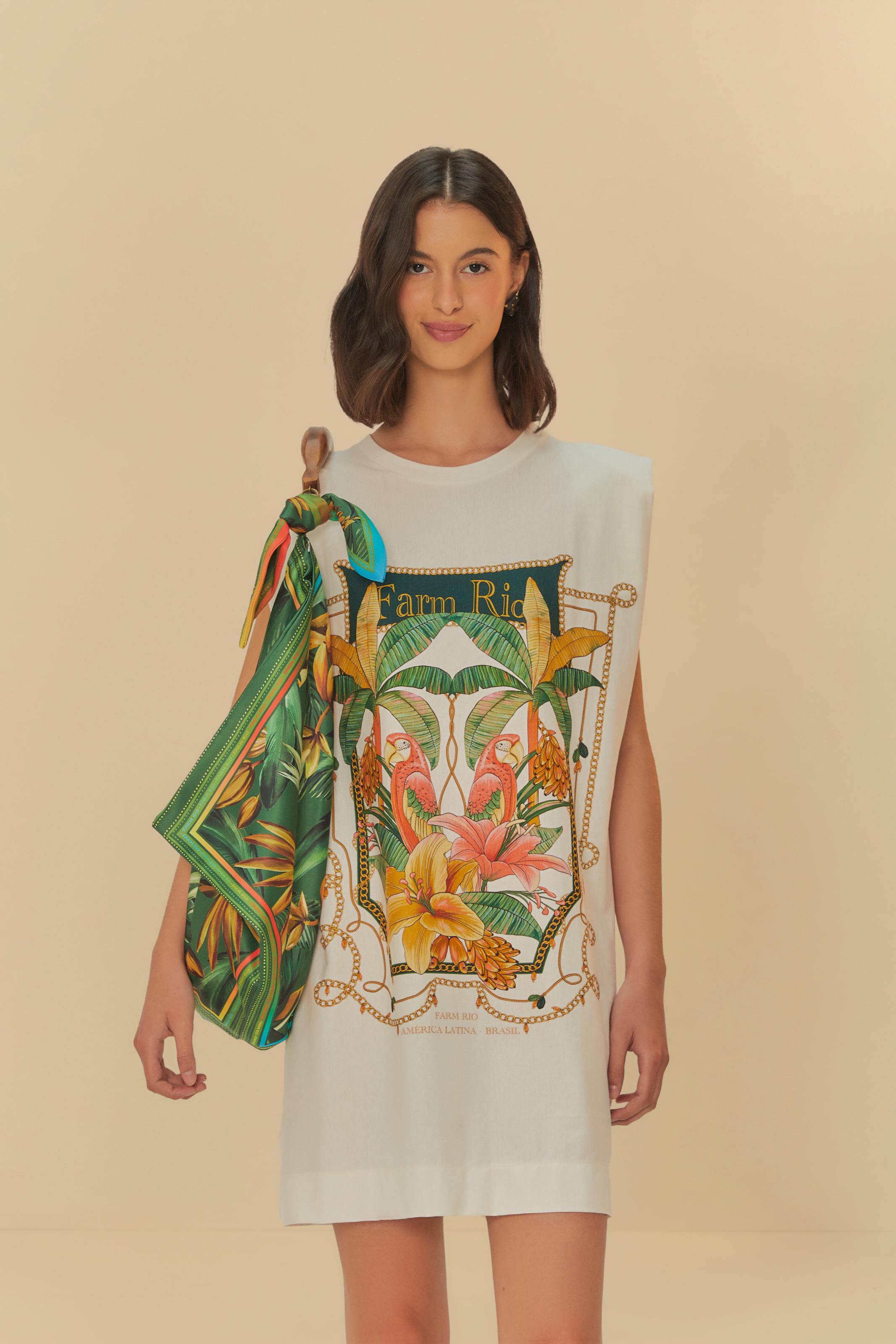 Vestido Curto Estampado Riqueza Tropical