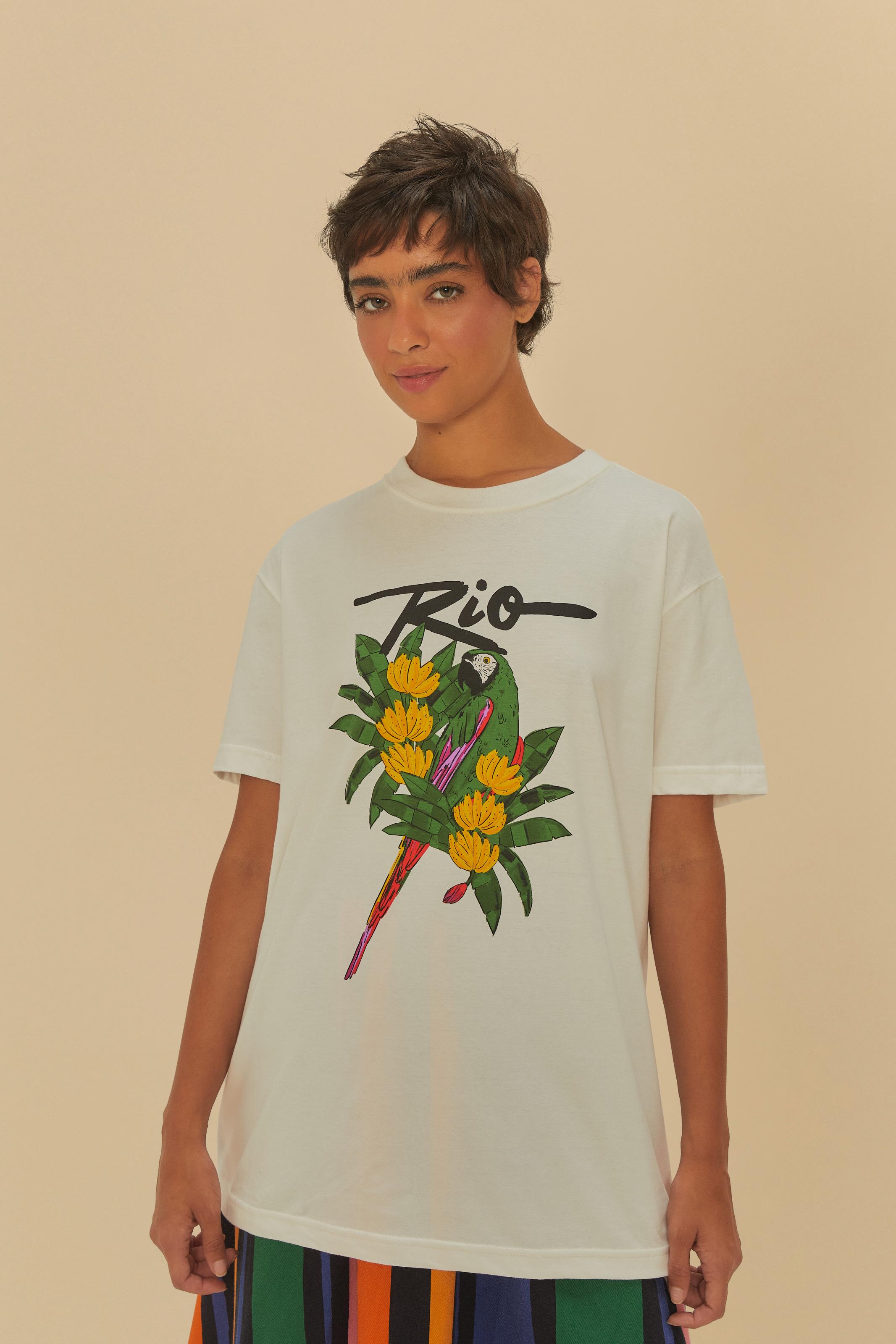 T-Shirt Média Estampada Rio Arara