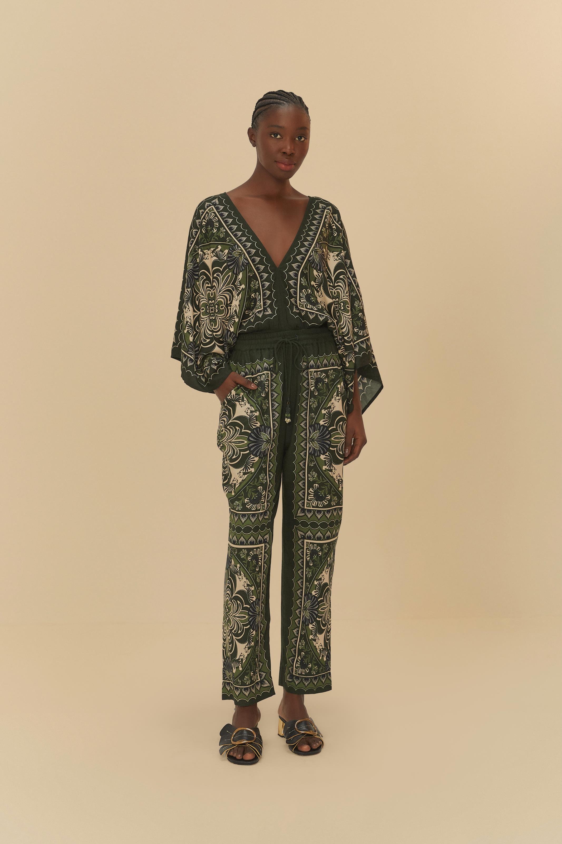 Body Lenço Estampado Onça Mística