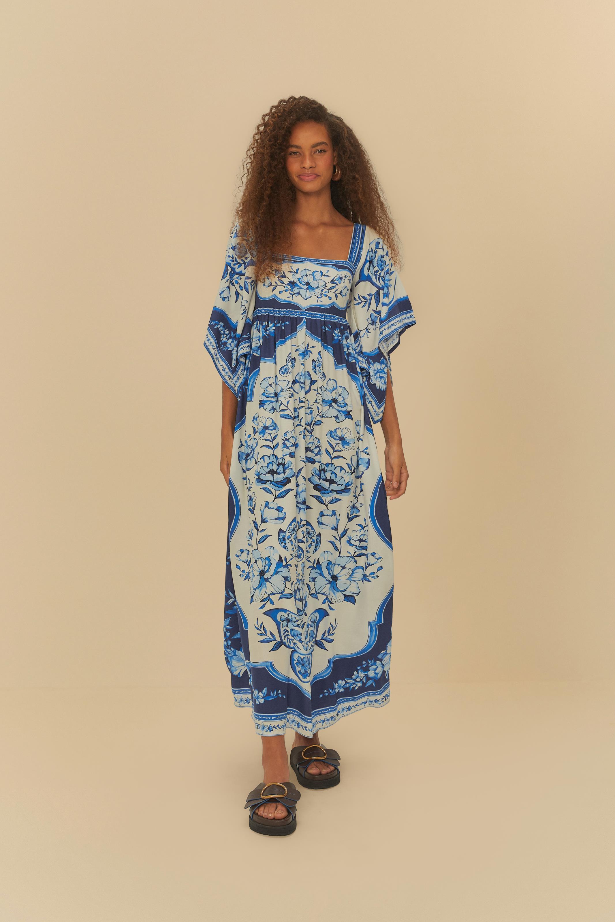 Vestido Cropped Estampado Jardim De Porcelana