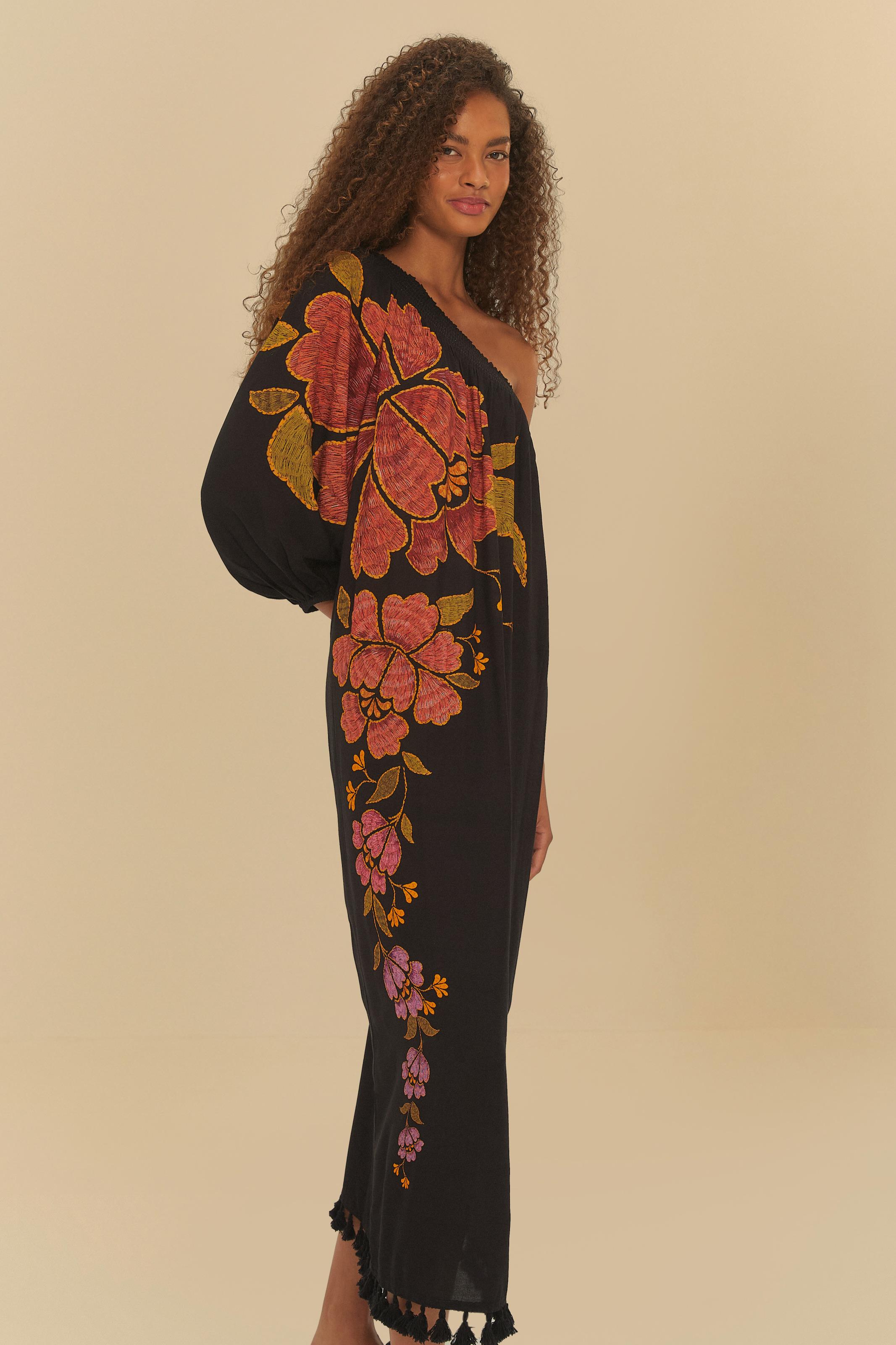 Vestido Um Ombro Só Estampado Madalena