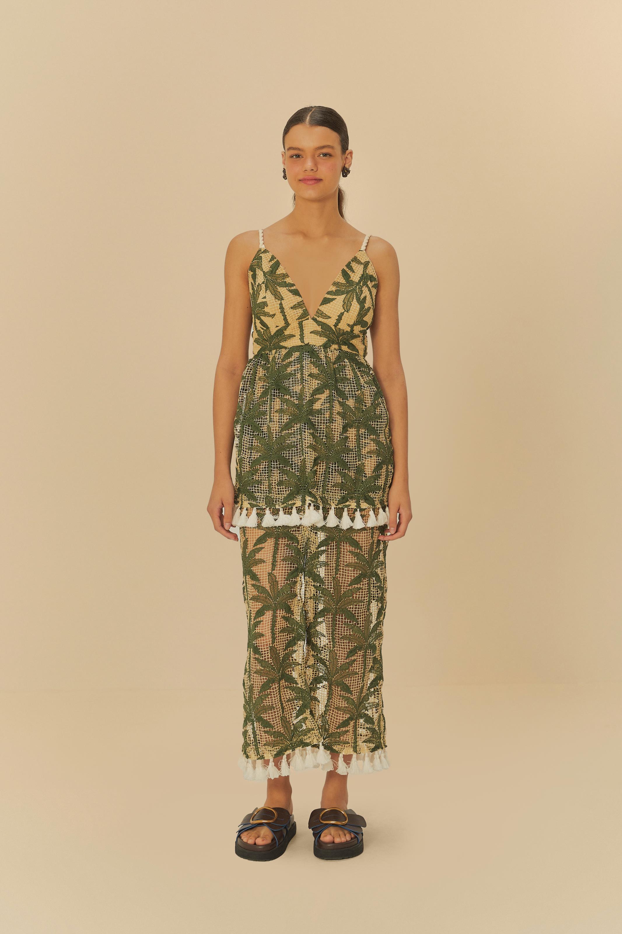 Vestido Tela Estampado Coqueiro Mari