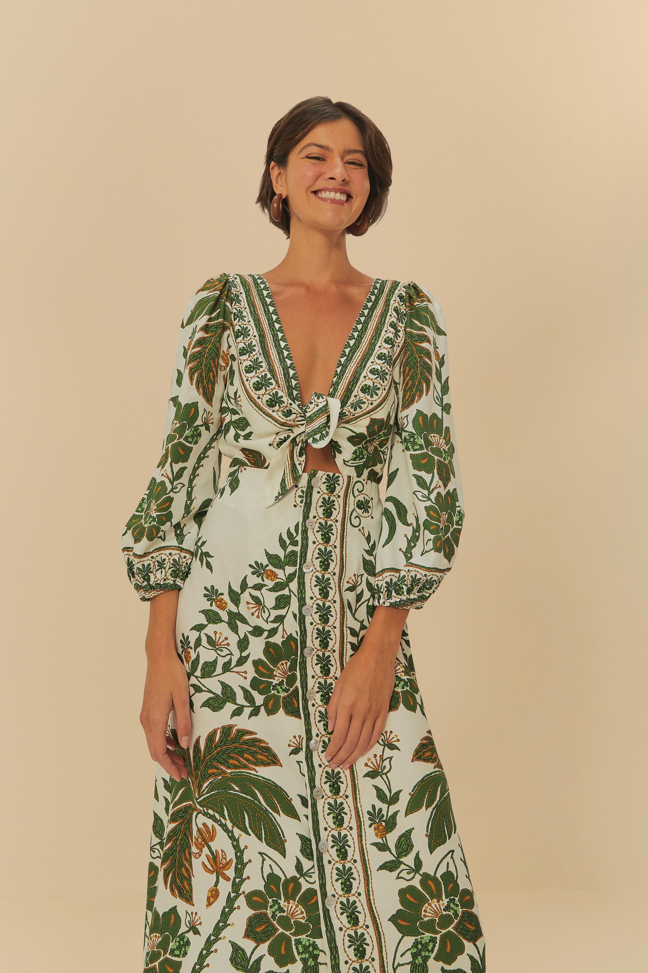 Vestido Cropped Estampado Mari