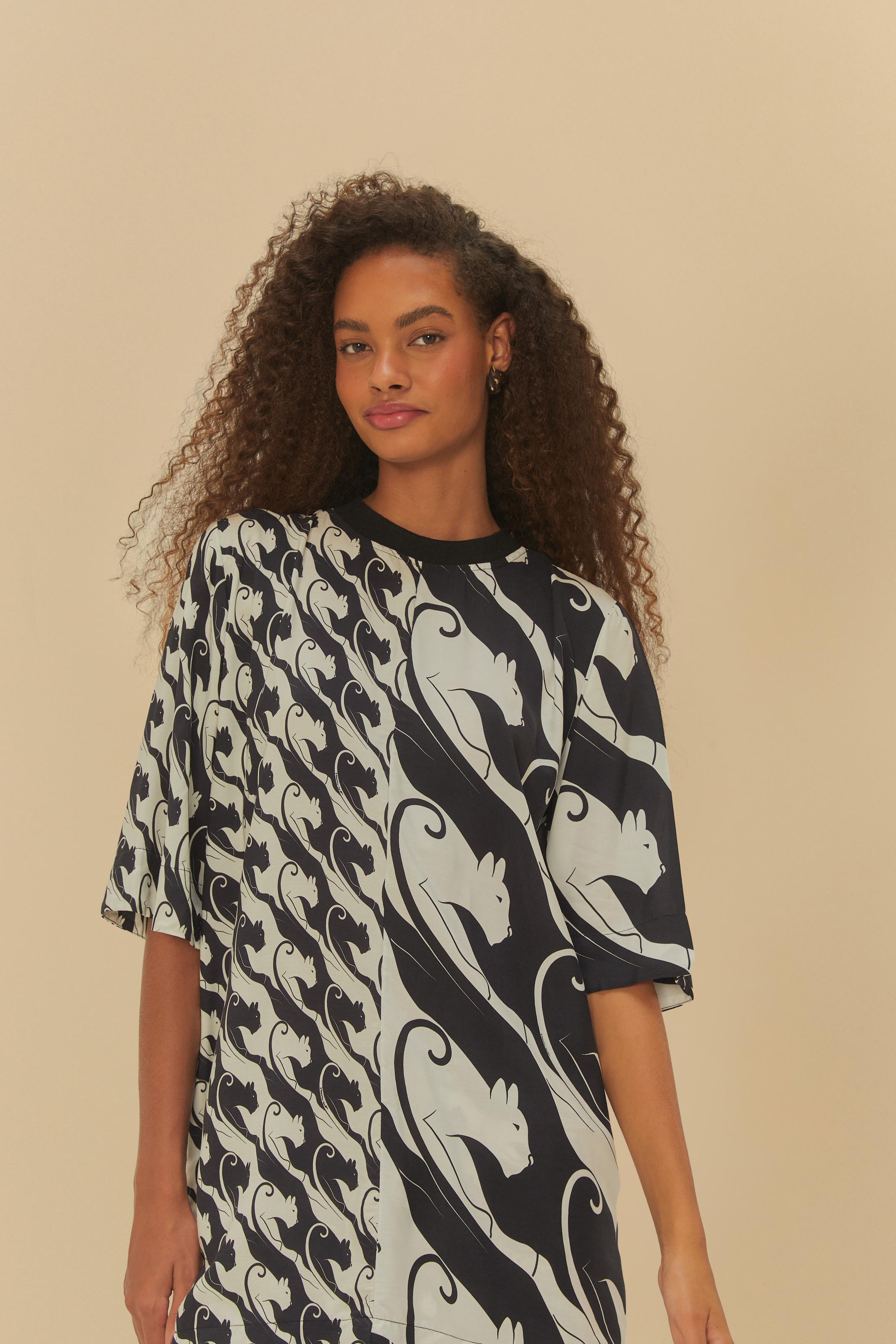 Vestido T-Shirt Estampado Panteras