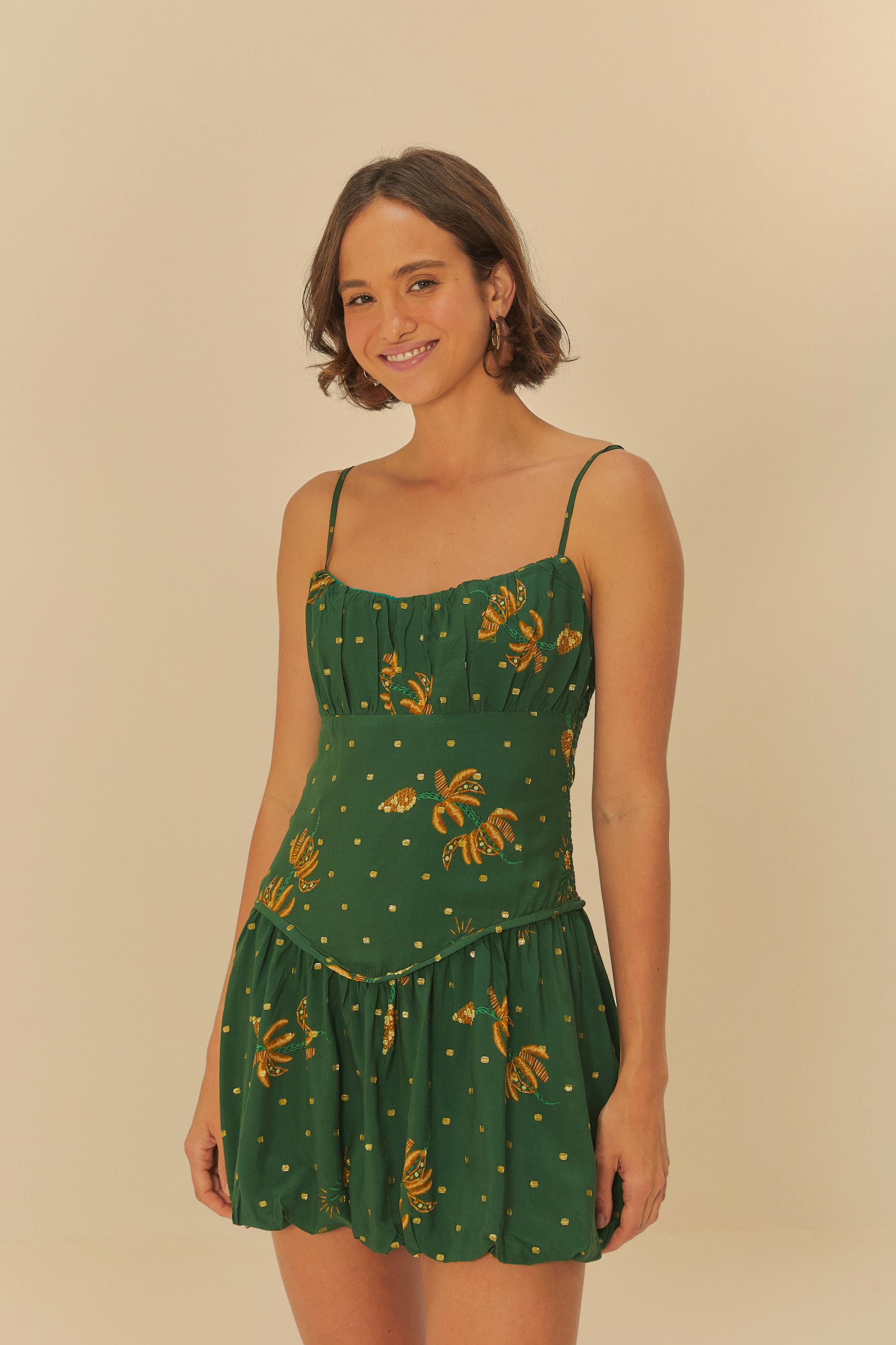 Vestido Curto Estampado Brilho De Banana