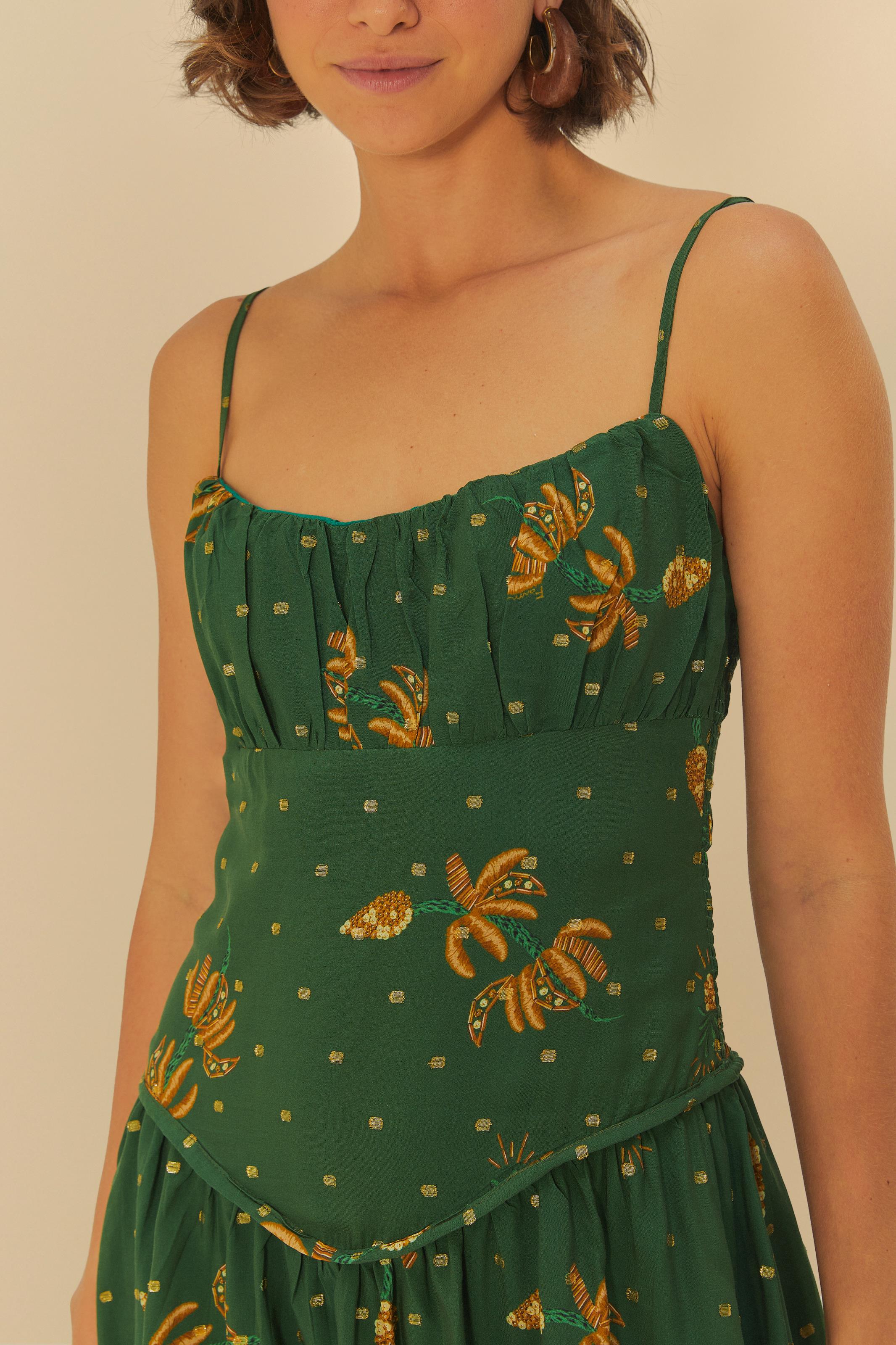 Vestido Curto Estampado Brilho De Banana