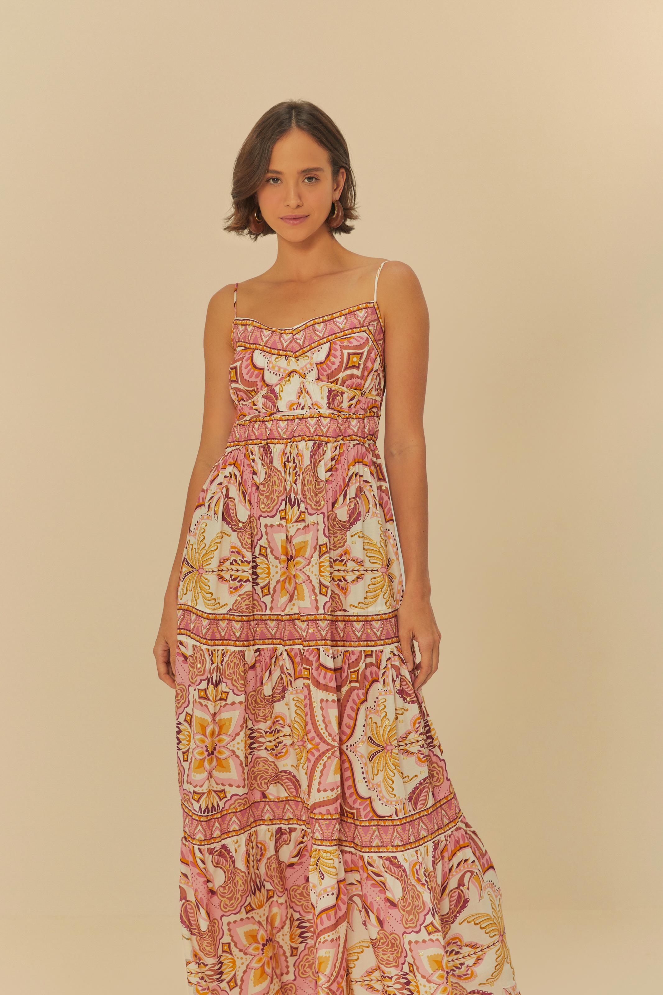 Vestido Longo Lenço Joia Tropical