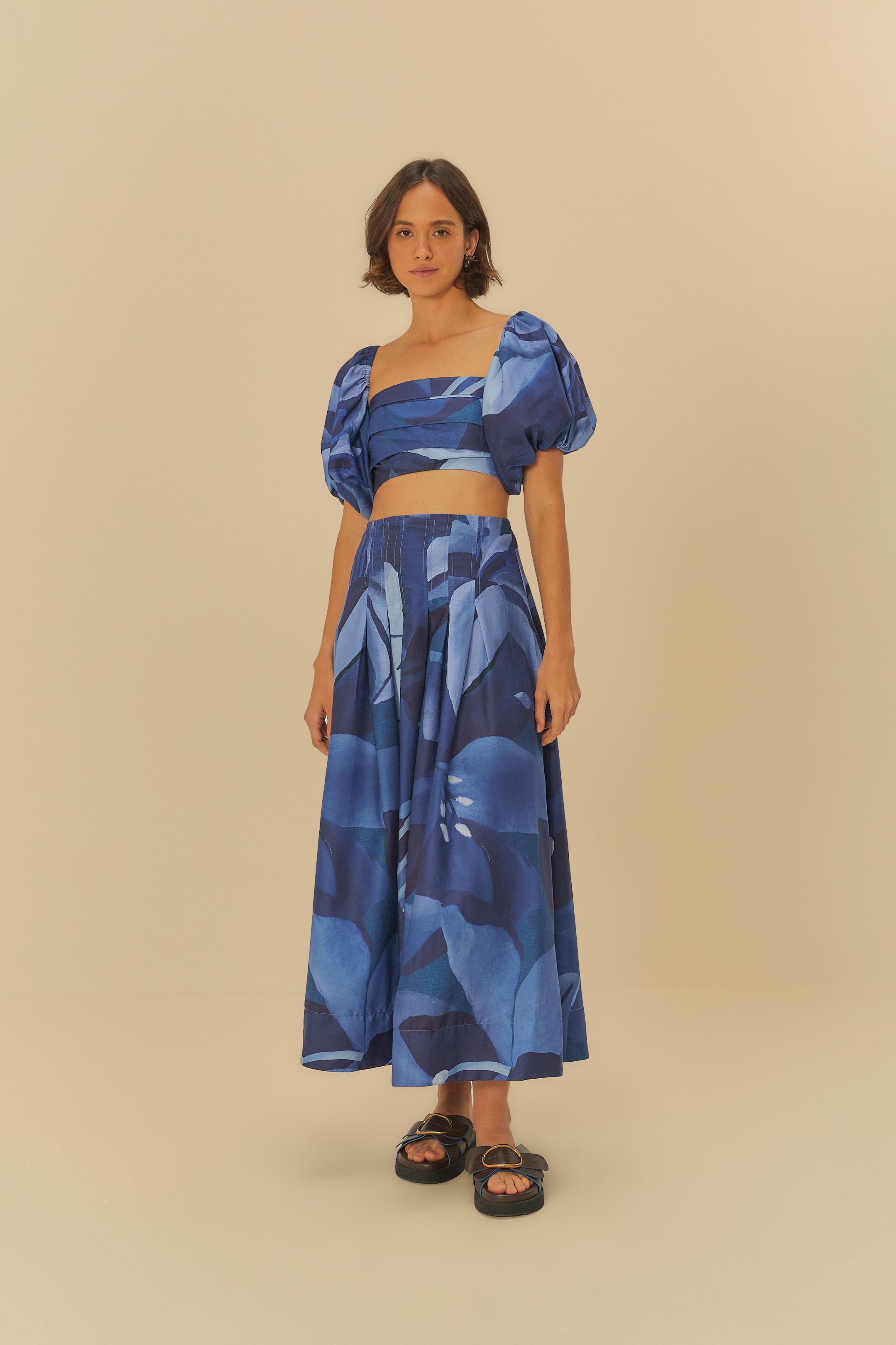 Saia Estampada Aquarela Floral