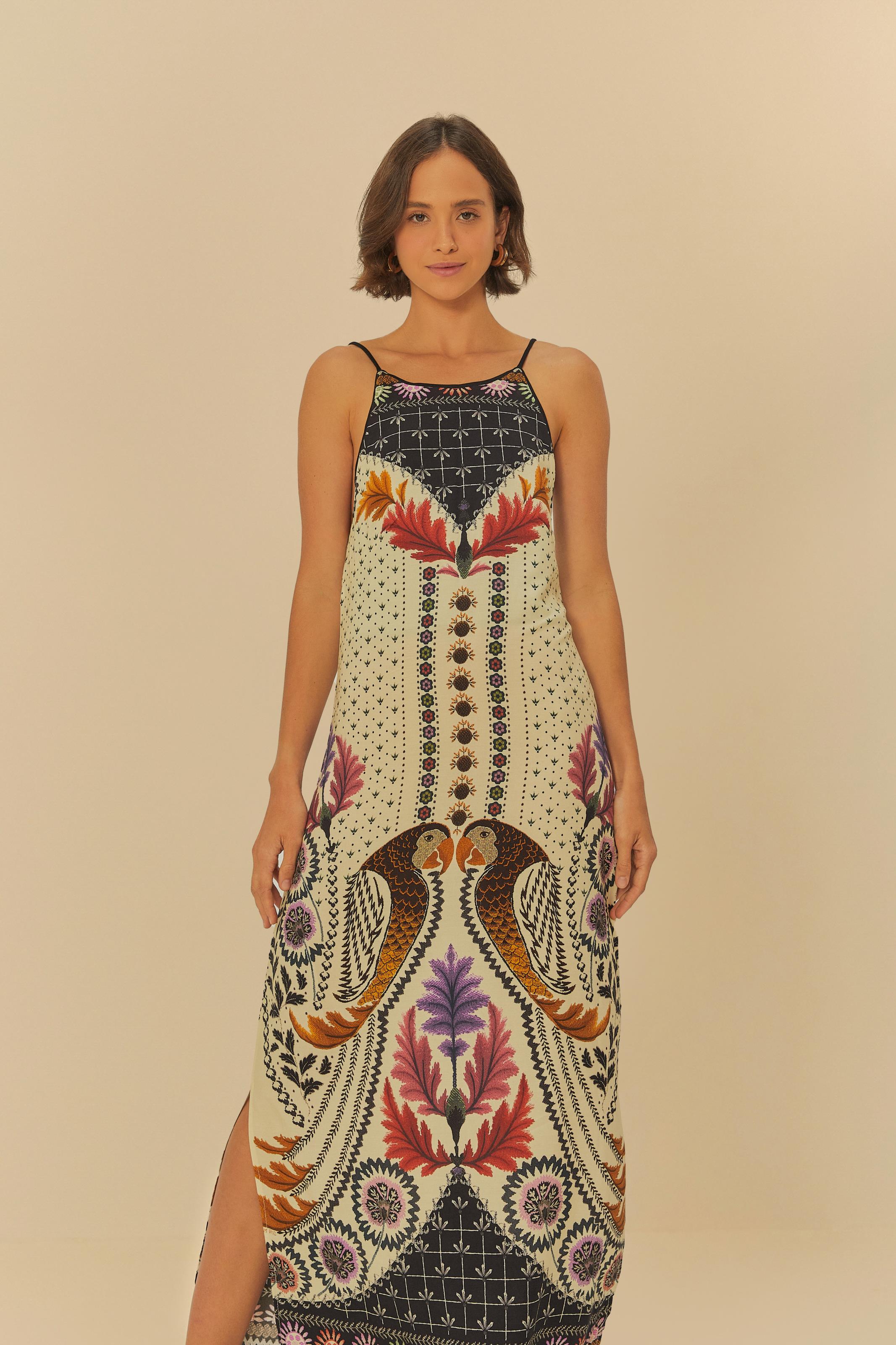 Vestido Midi Estampado Tapete De Arara