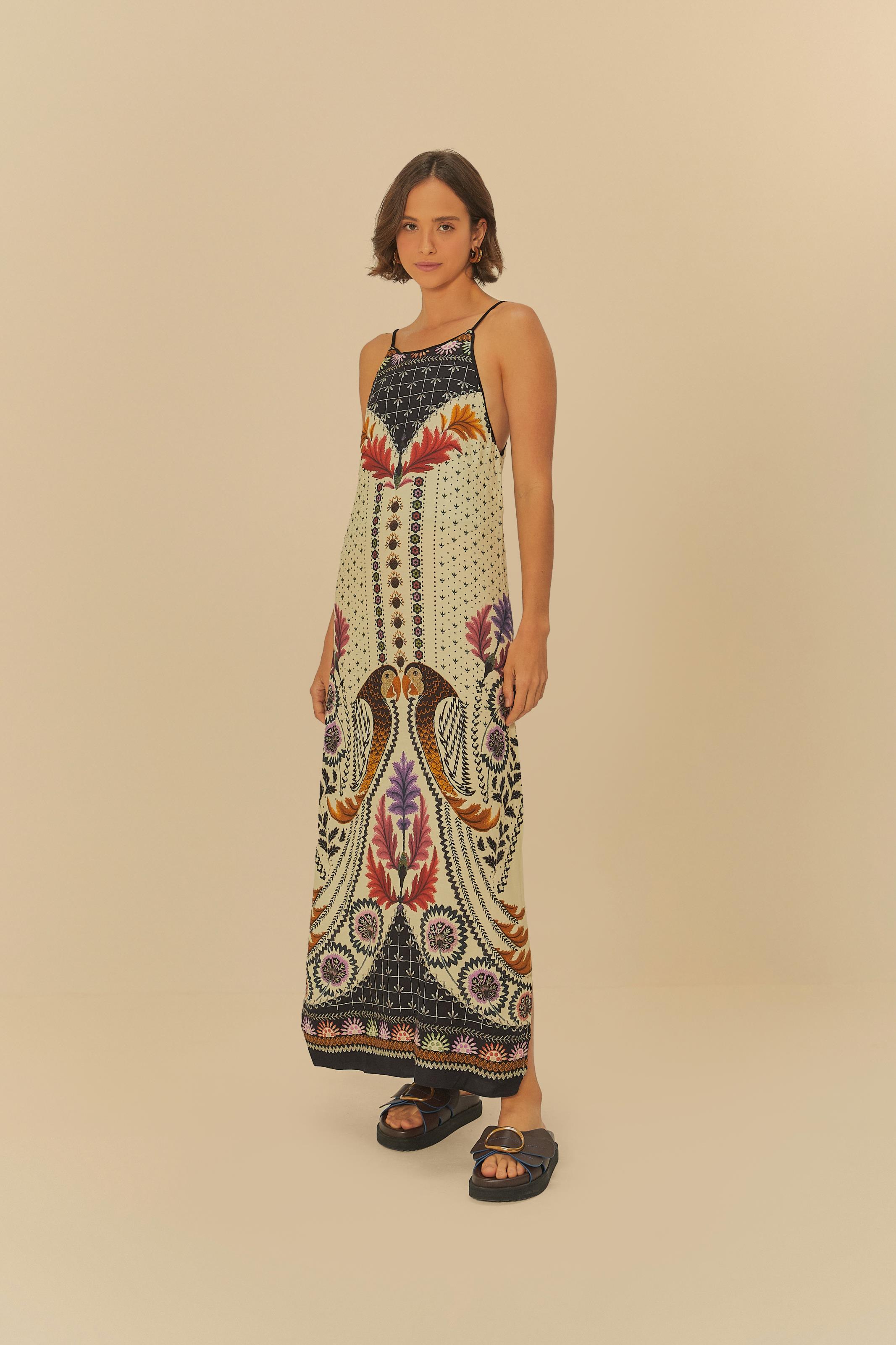 Vestido Midi Estampado Tapete De Arara