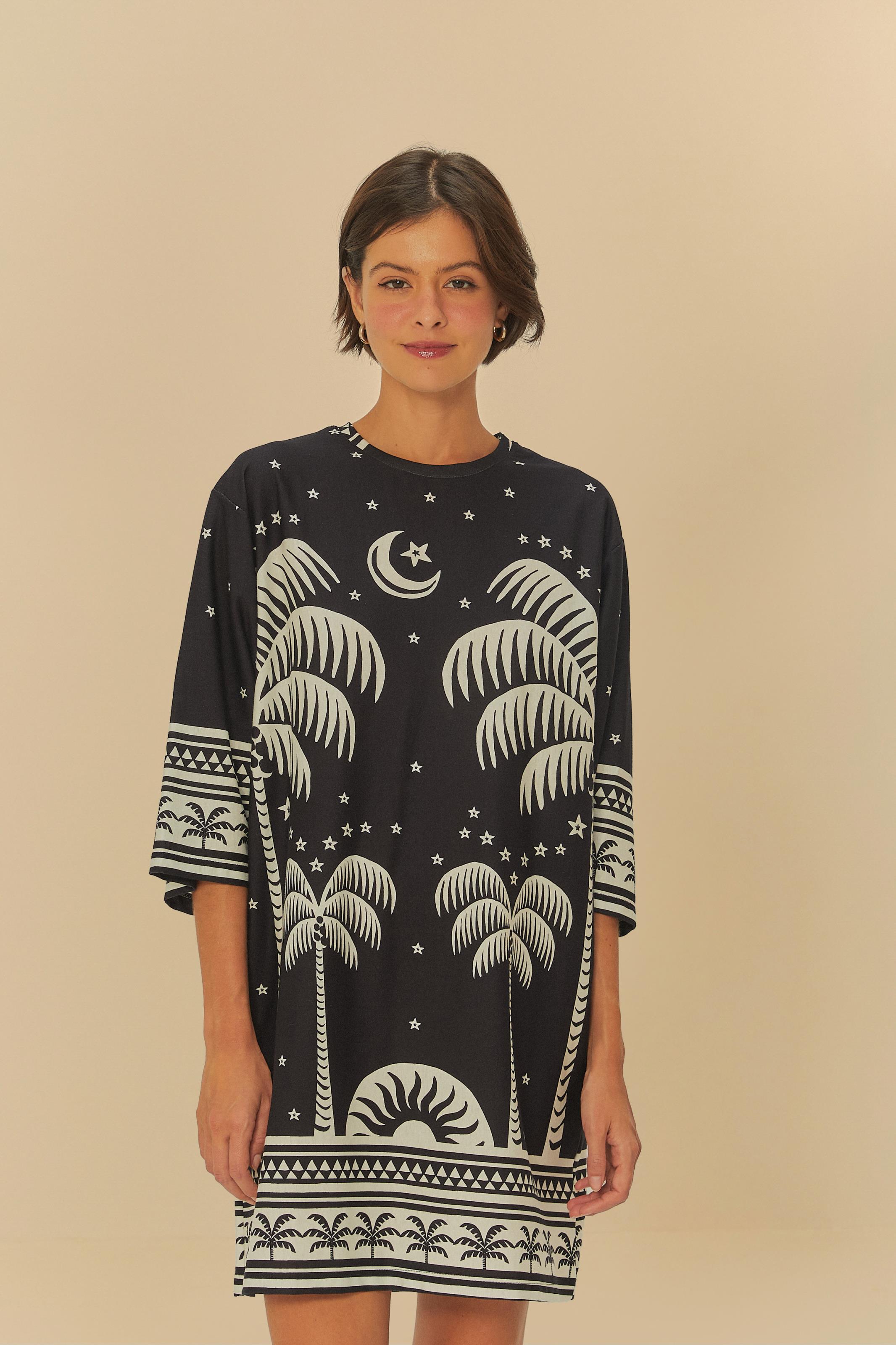 Vestido T-Shirt Big Estampado Coqueiral