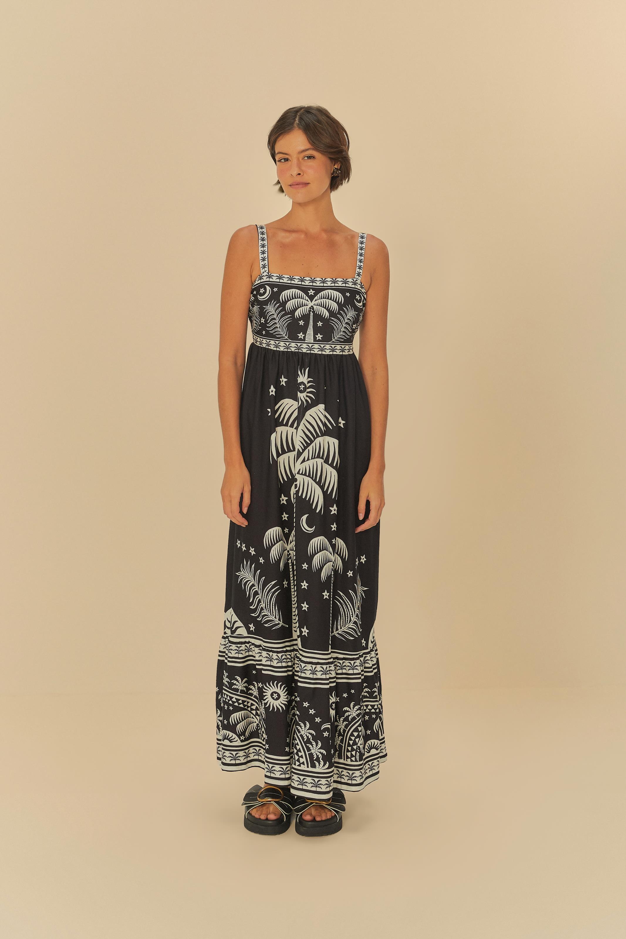 Vestido Cropped Estampado Coqueiral