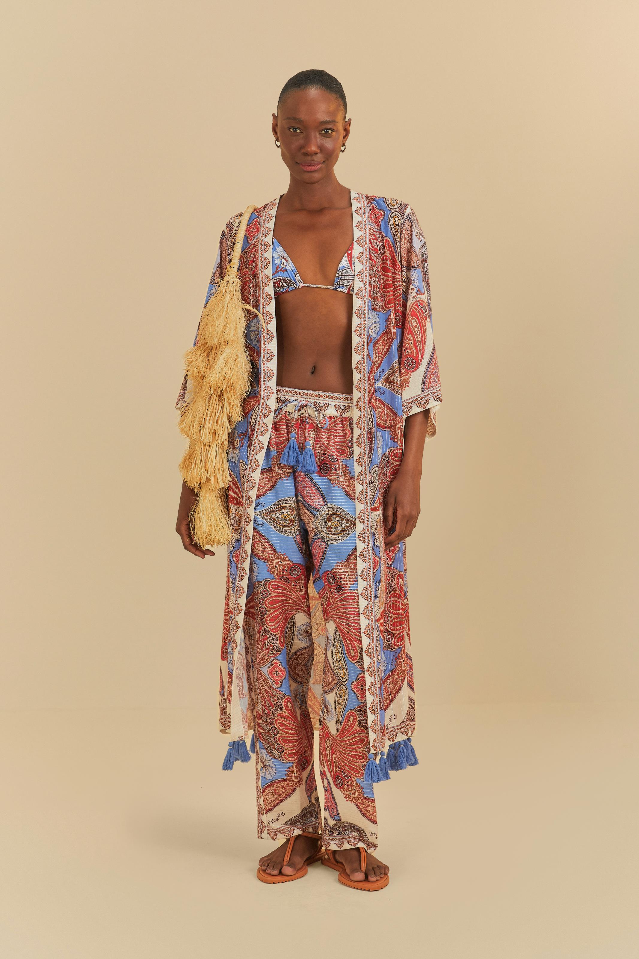 Kimono Localizado Estampado Jandaia Dance