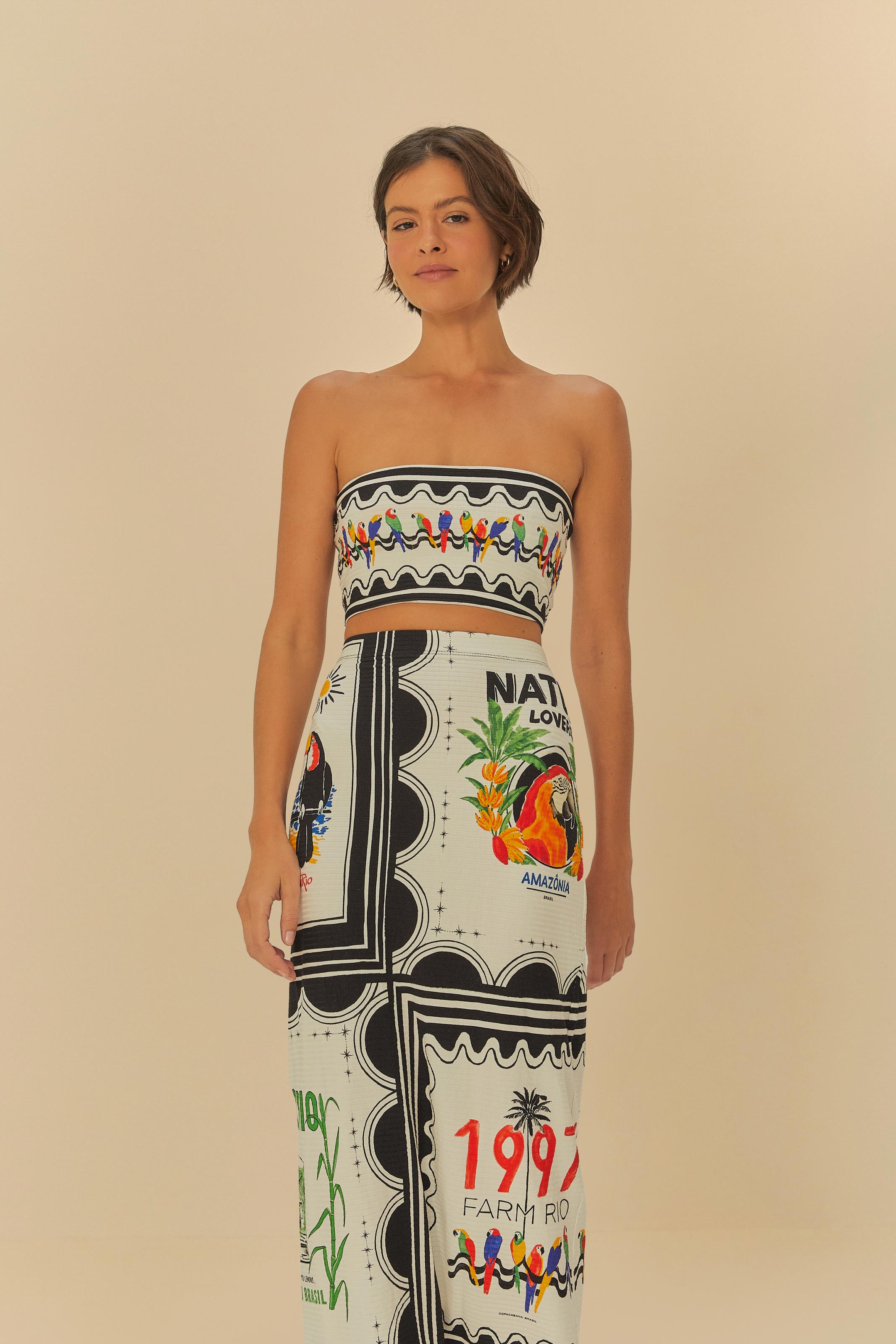 Saia Midi Estampado Nosso Lenço