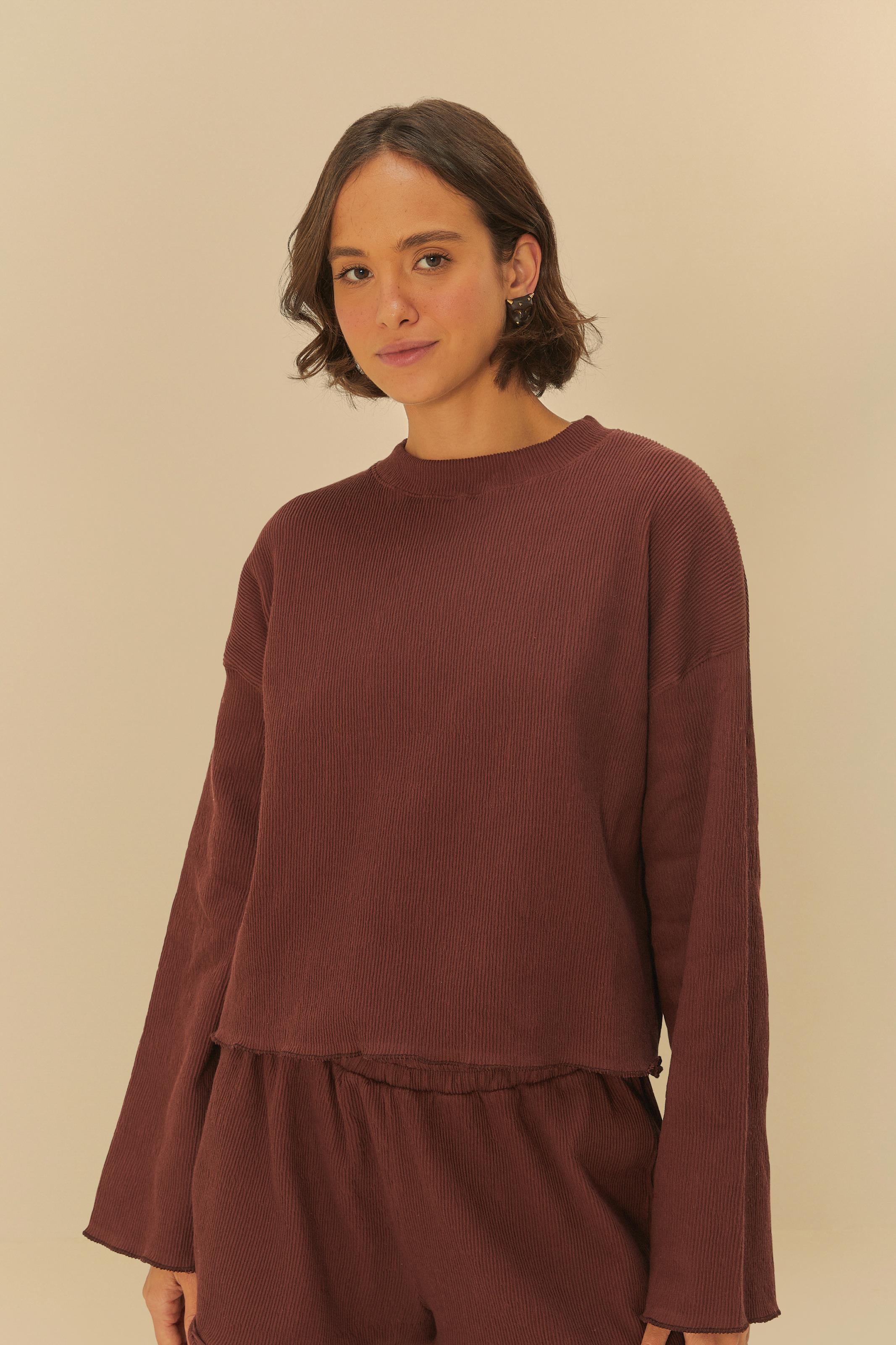 Blusa Manga Longa Textura