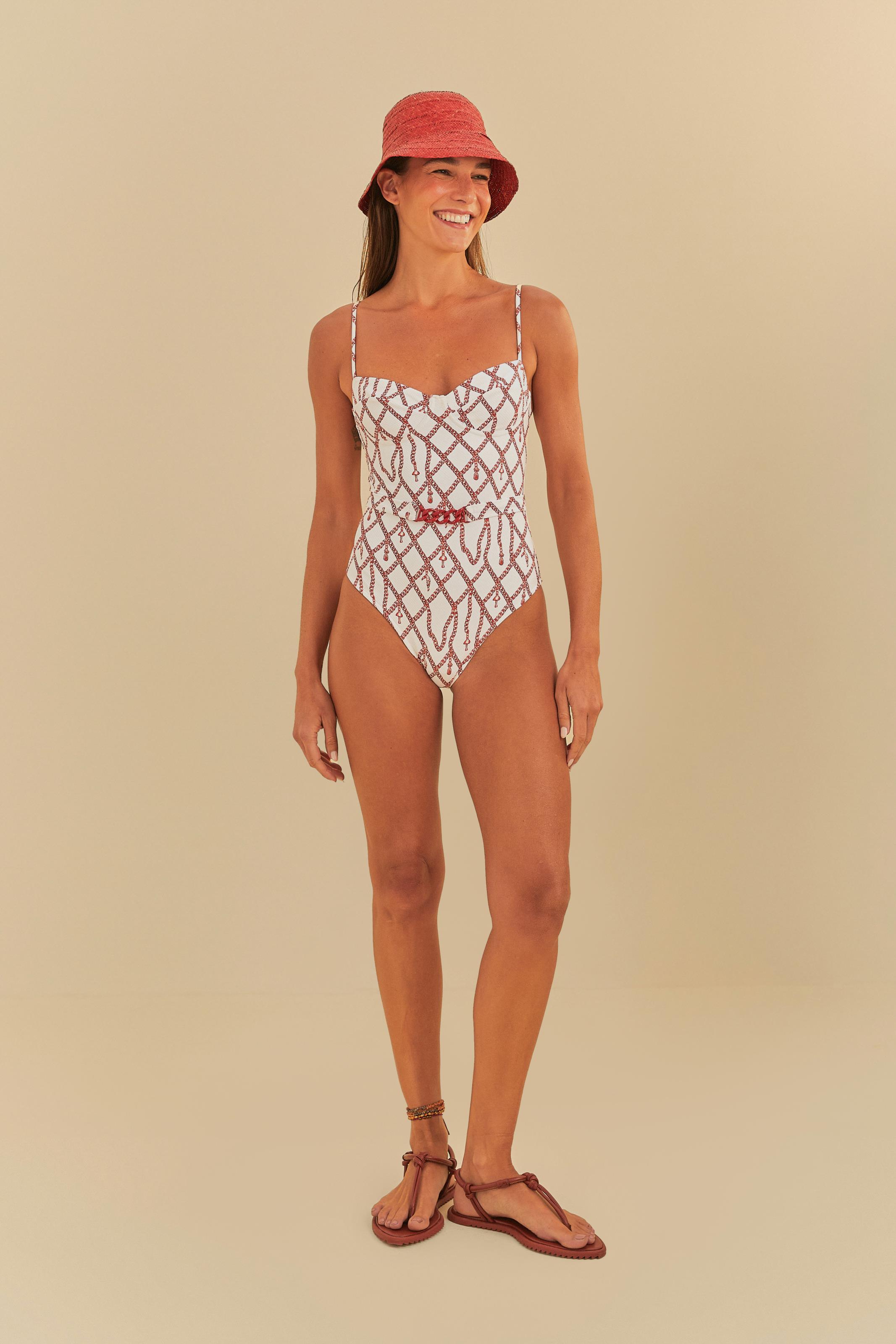 Maiô Meia Taça Estampado Relicário