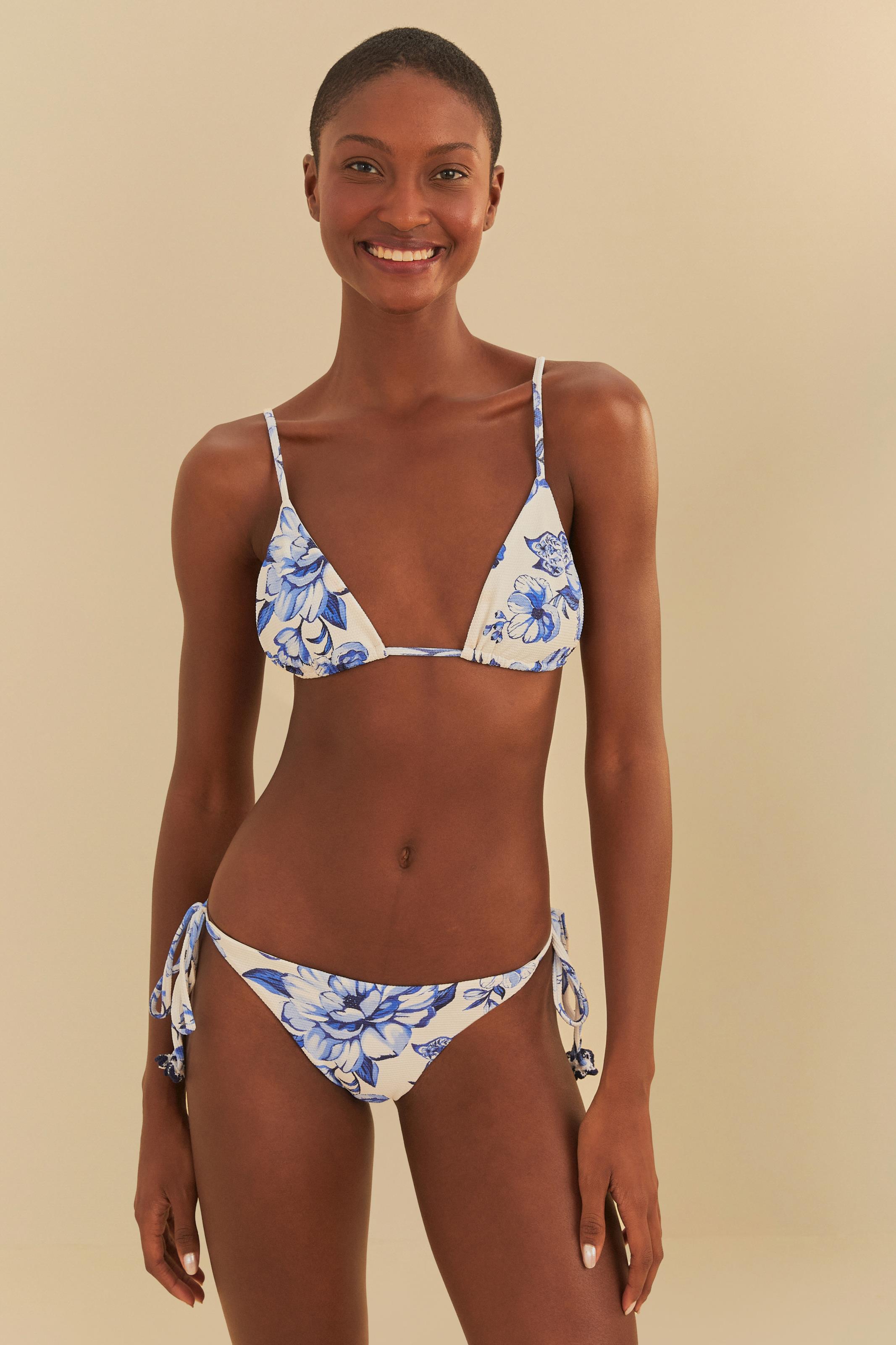 Biquíni Lacinho Estampado Chita Porcelana