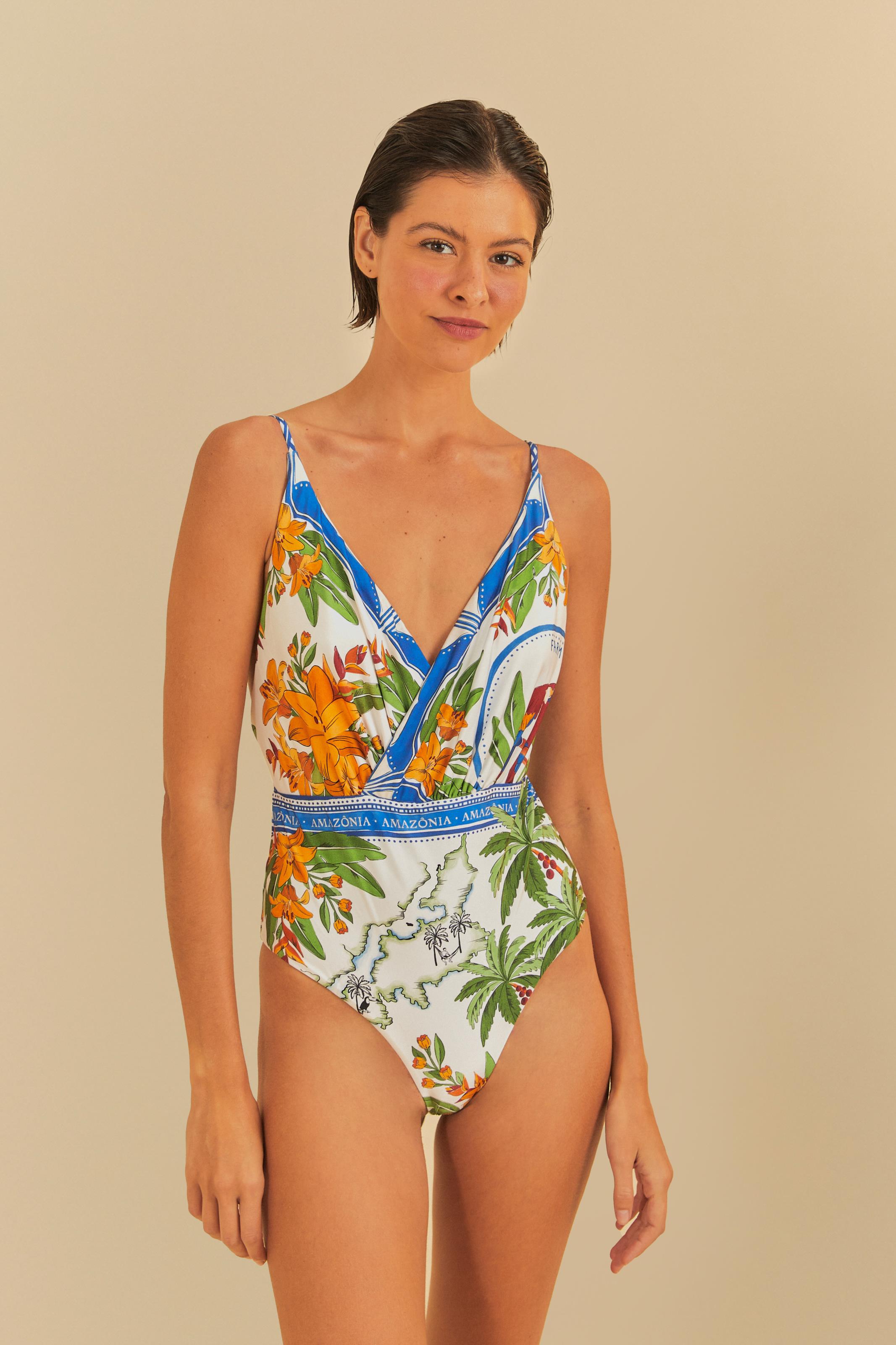 Maiô Localizado Estampado Destino Tropical