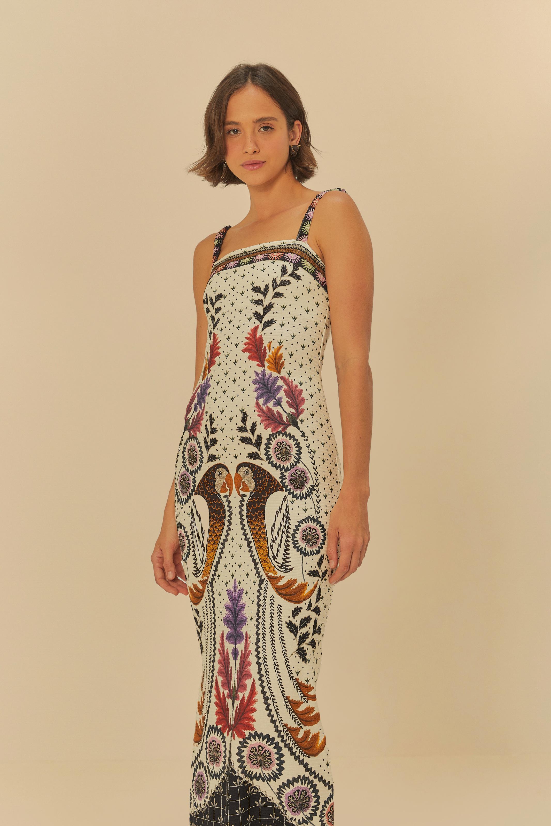 Vestido Midi Estampado Tapete De Arara