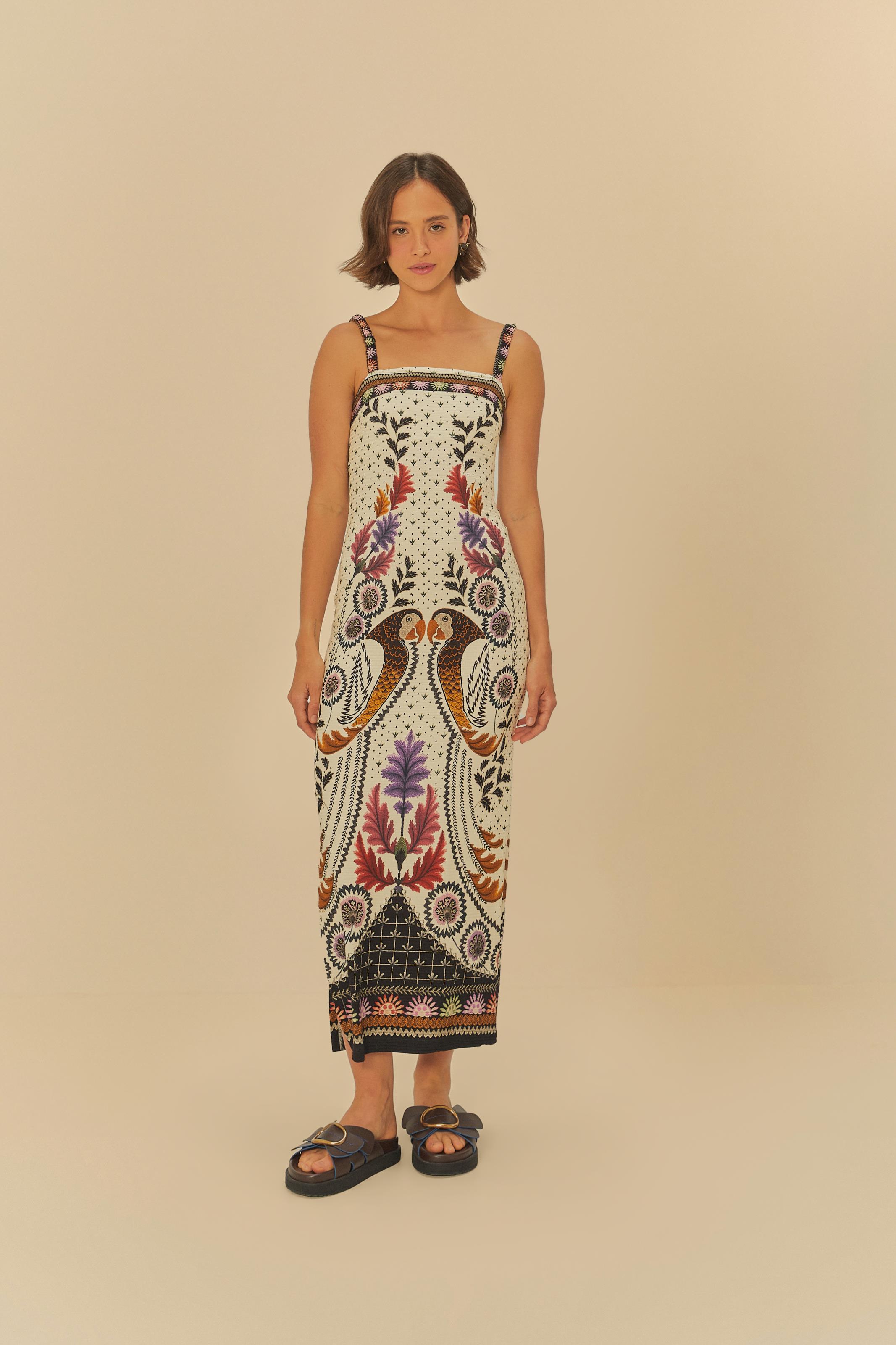 Vestido Midi Estampado Tapete De Arara