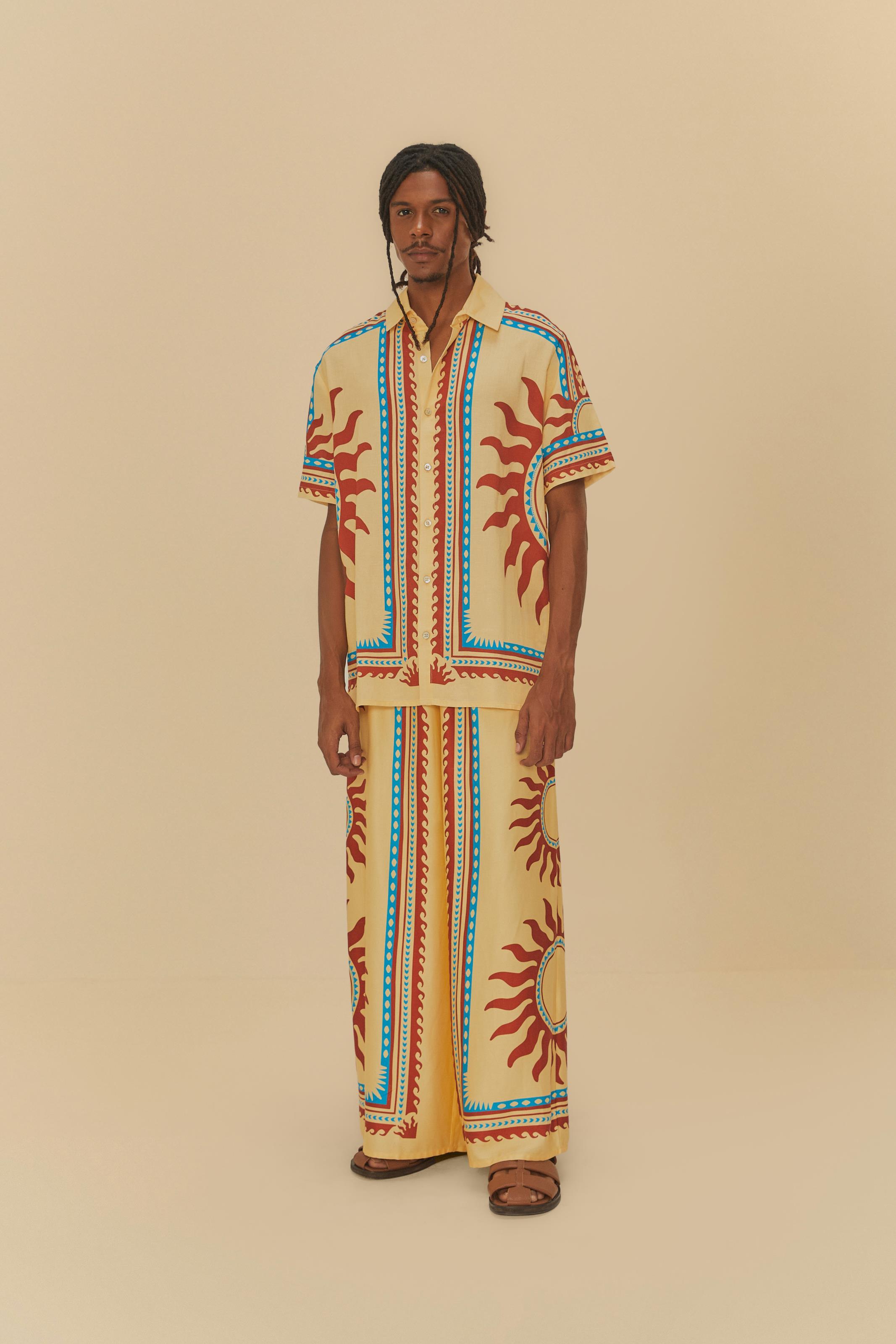 Camisa Uni Estampada Lenço Solar