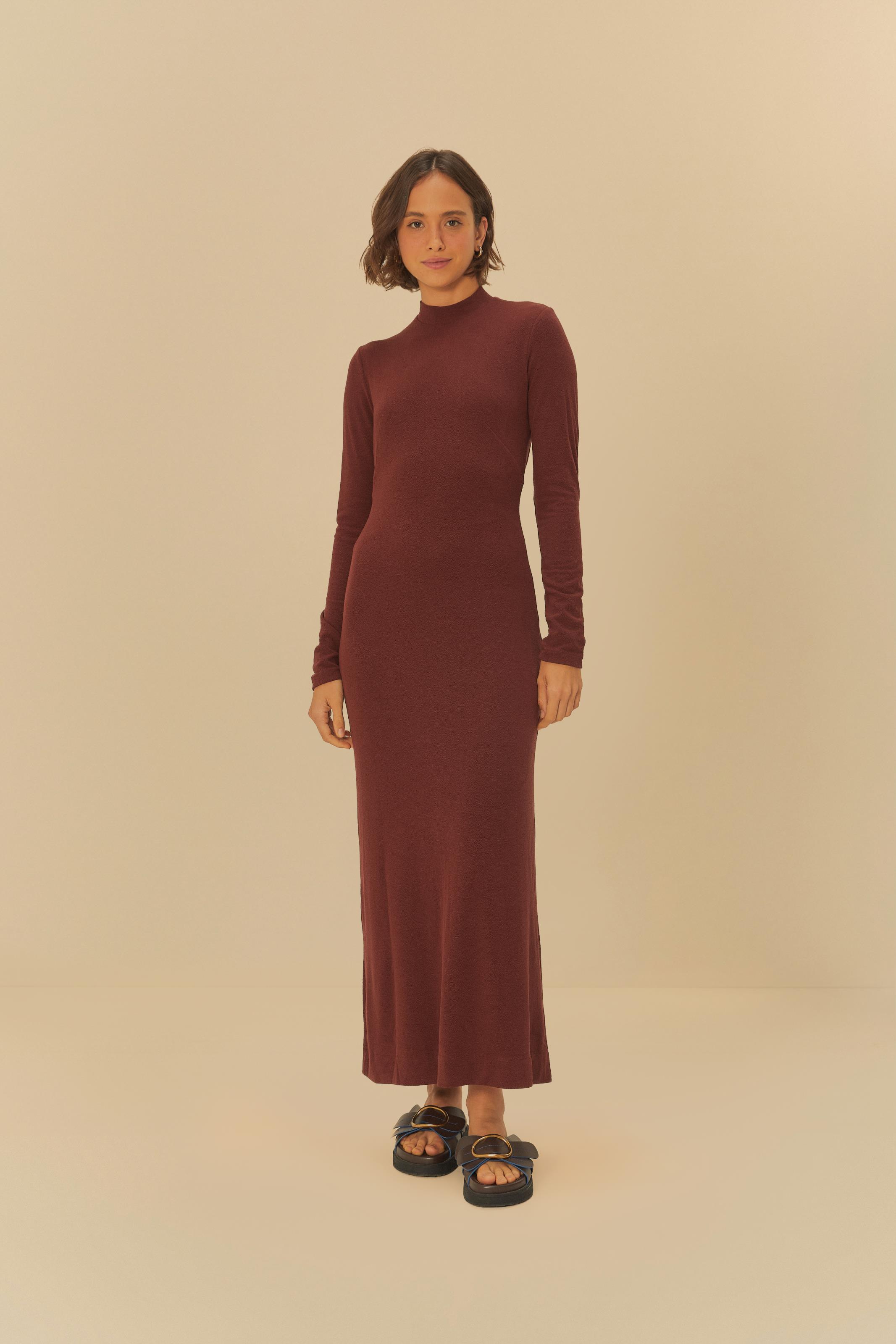 Vestido Golinha Decote Costas Crepe