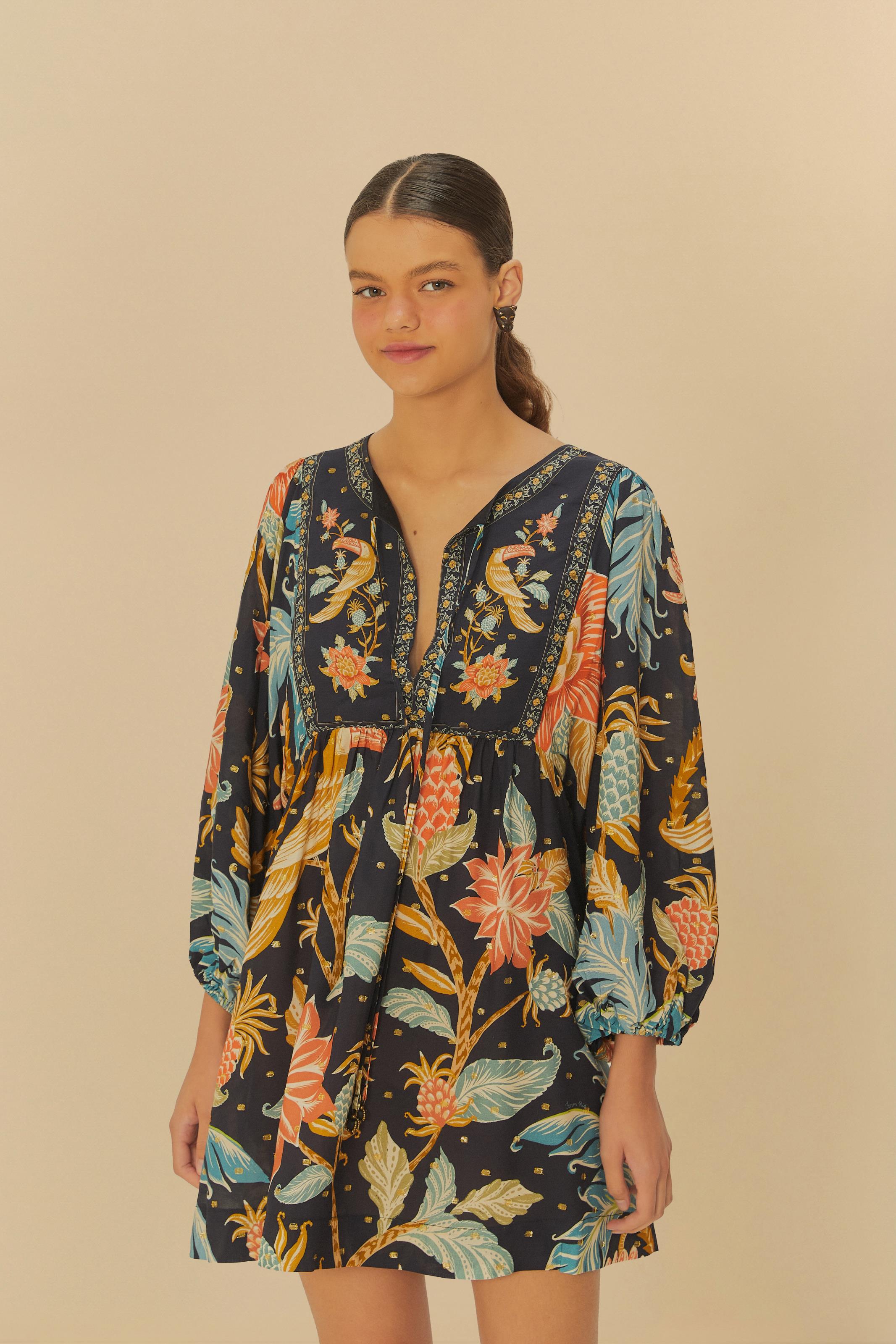 Vestido Curto Estampado Amalfi