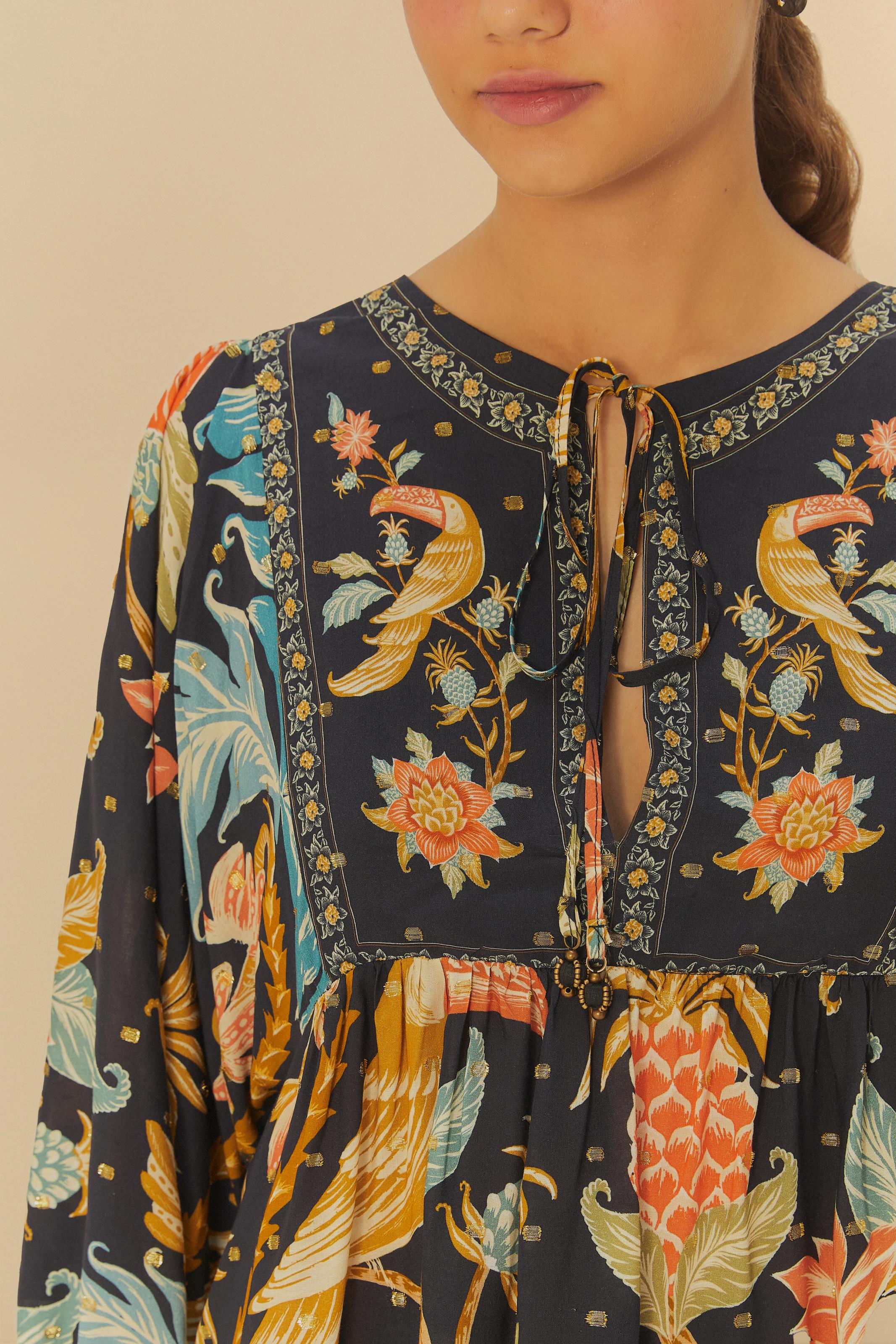 Vestido Curto Estampado Amalfi