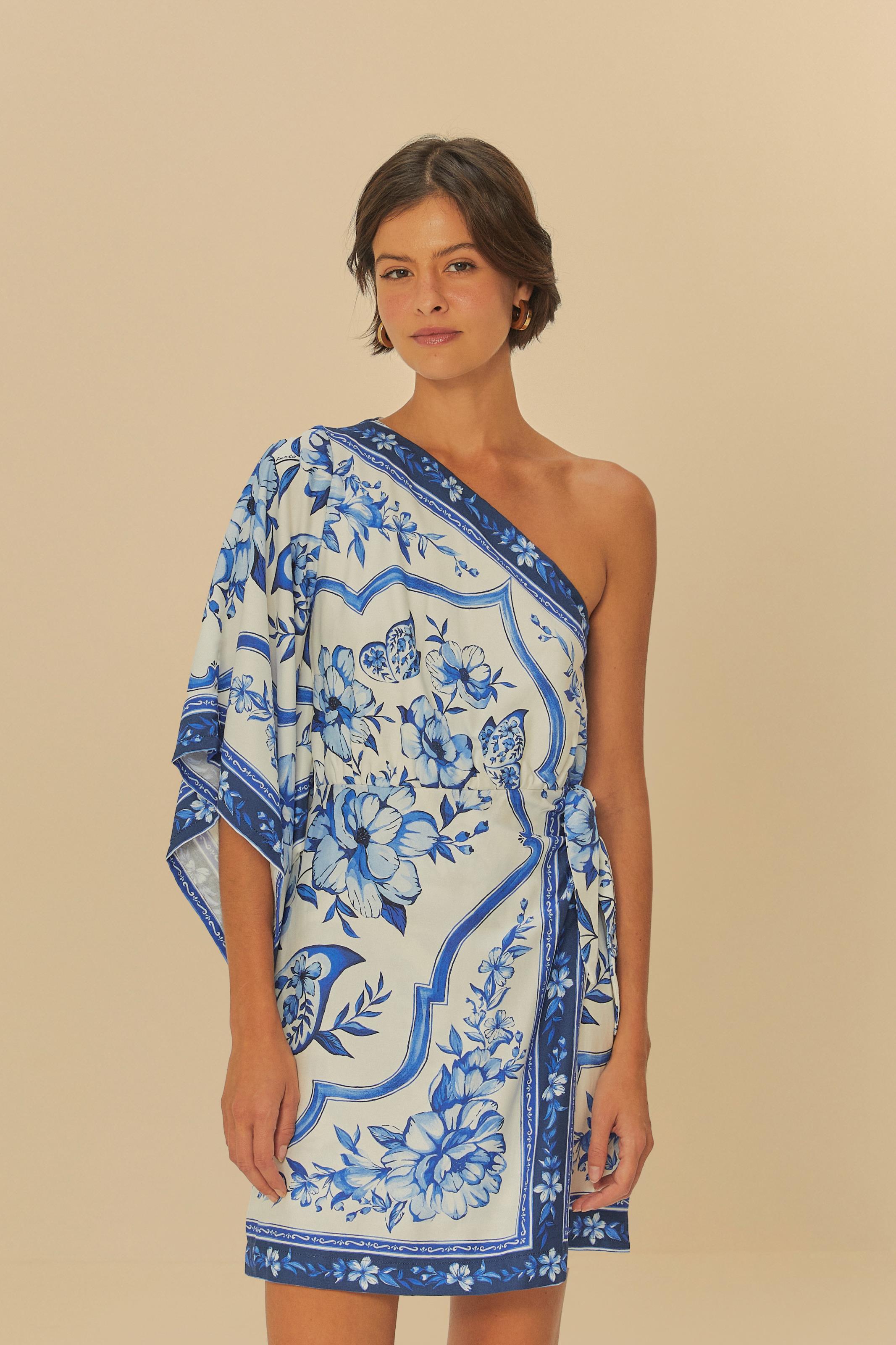 Vestido Ombro Só Estampado Jardim De Porcelana