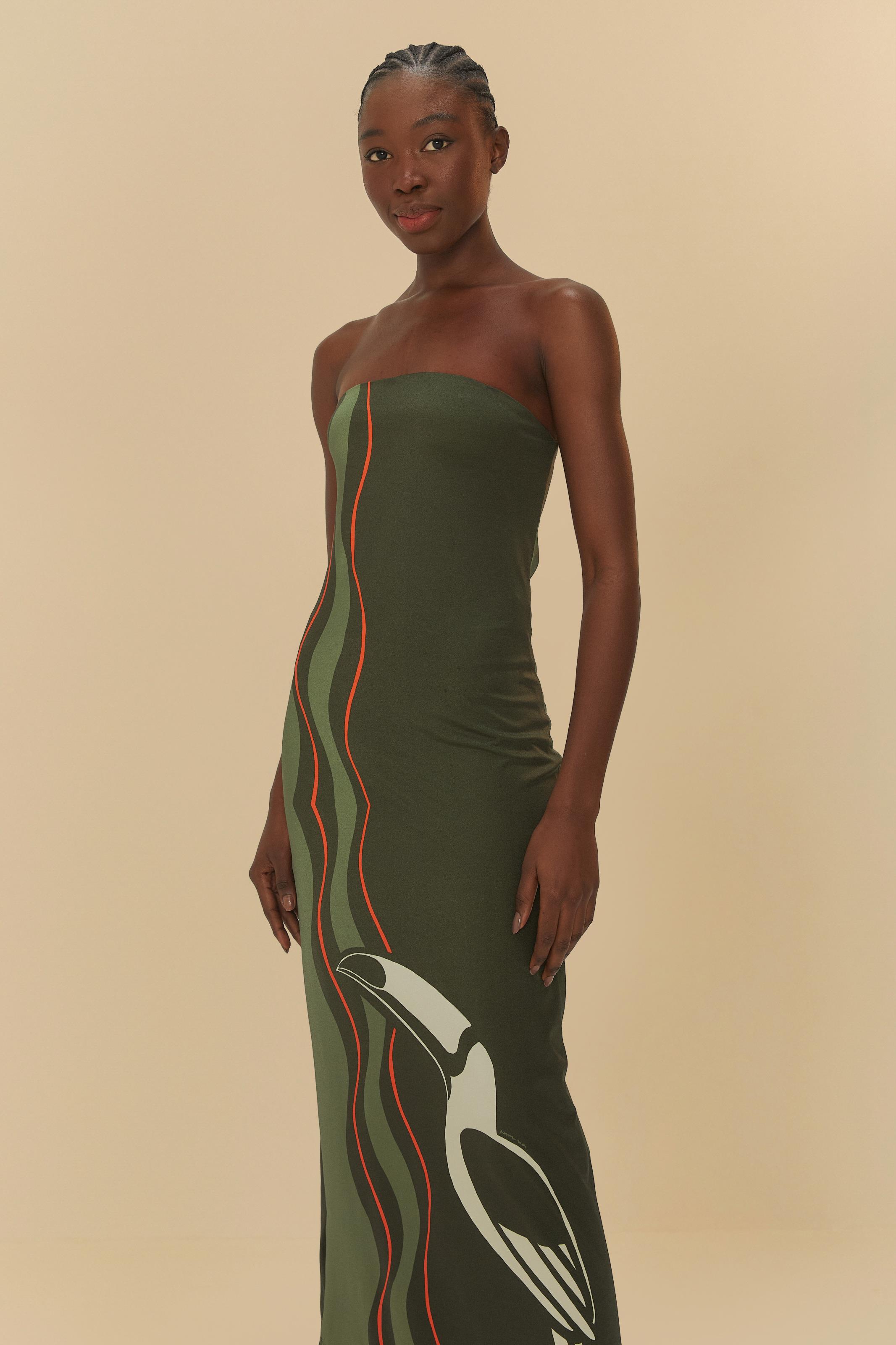 Vestido Midi Estampado Tucano Gráfico