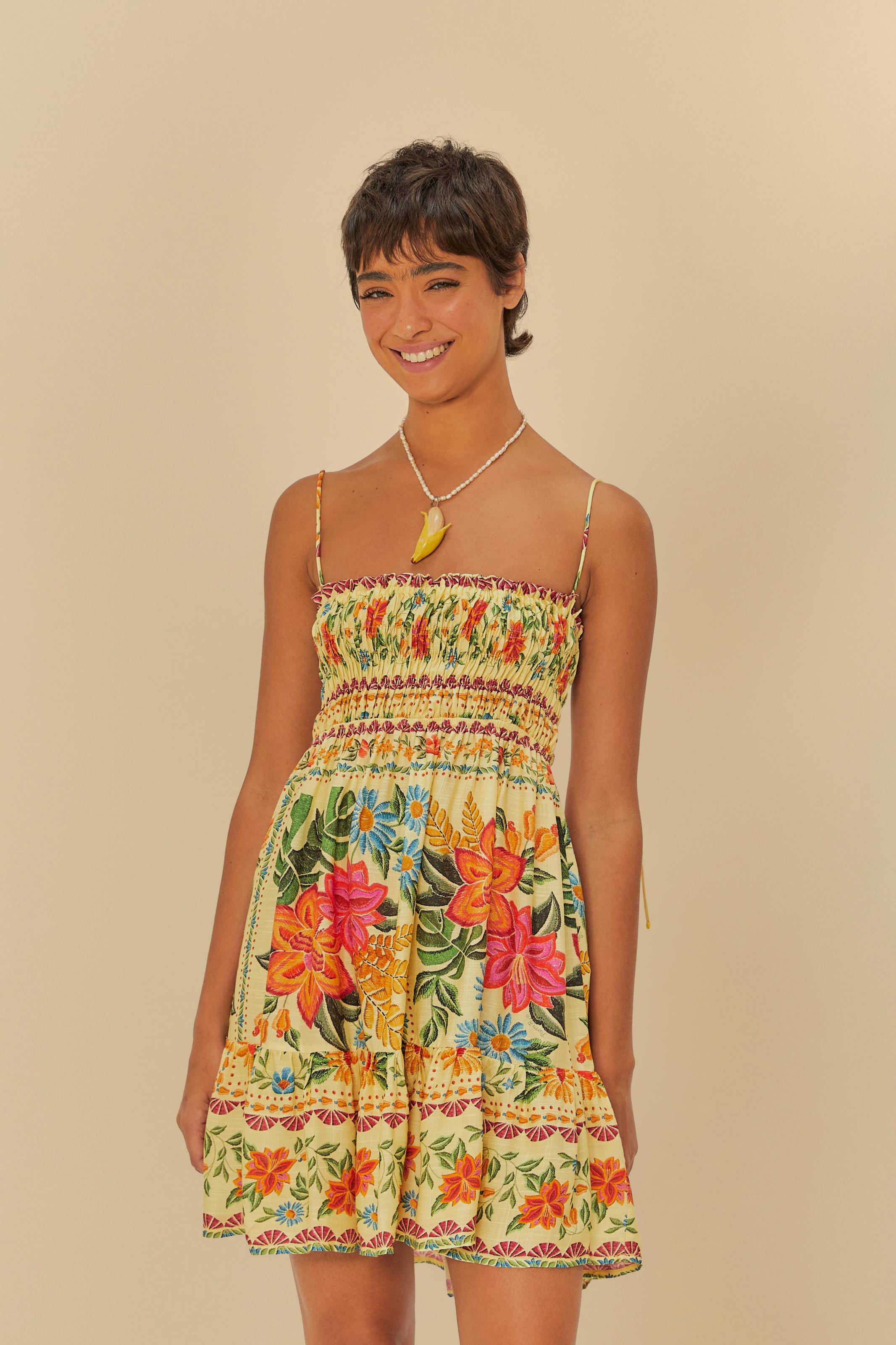 Vestido Curto Estampado Delicadeza Em Flor