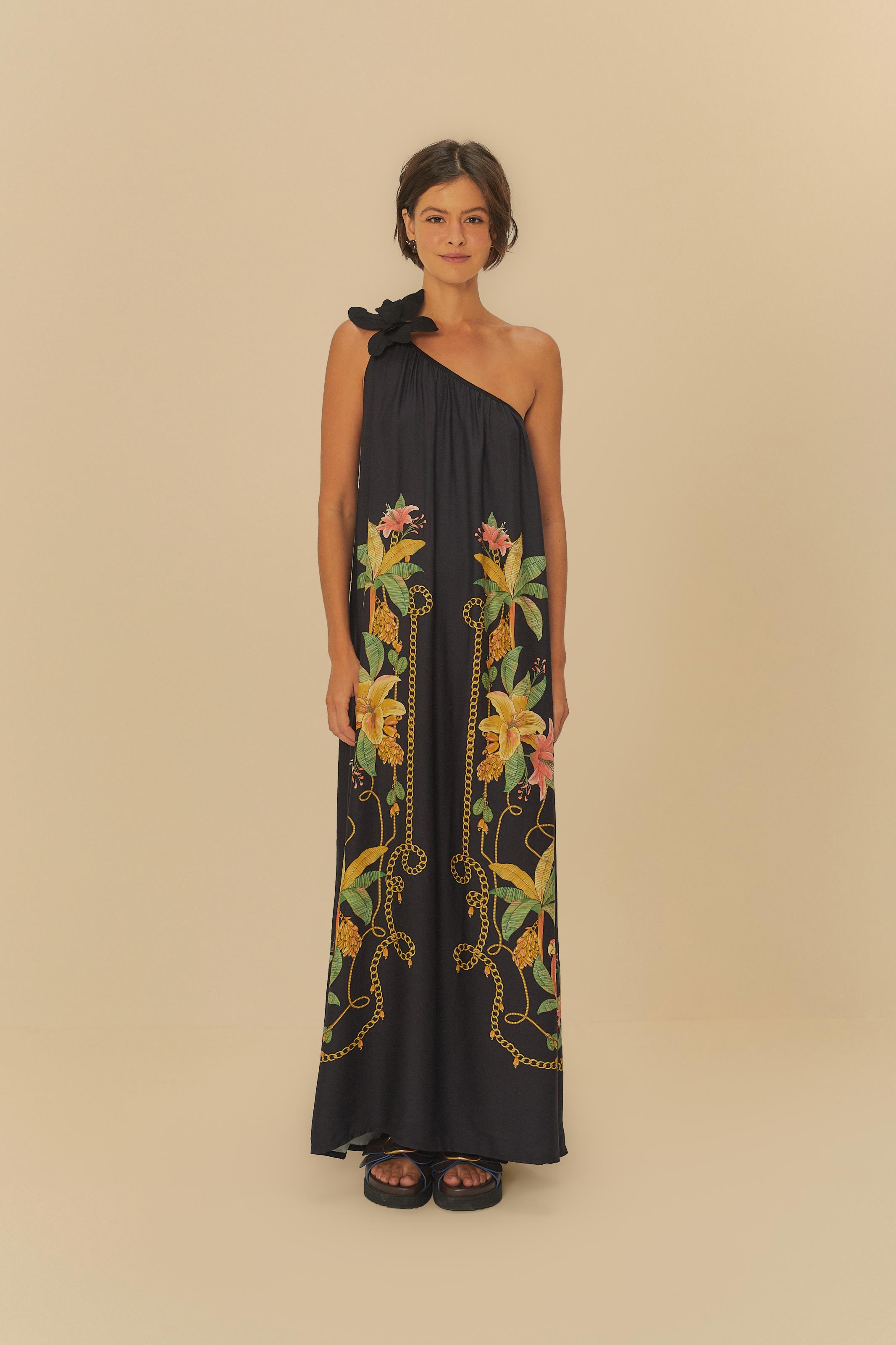Vestido Longo Estampado Riqueza Tropical