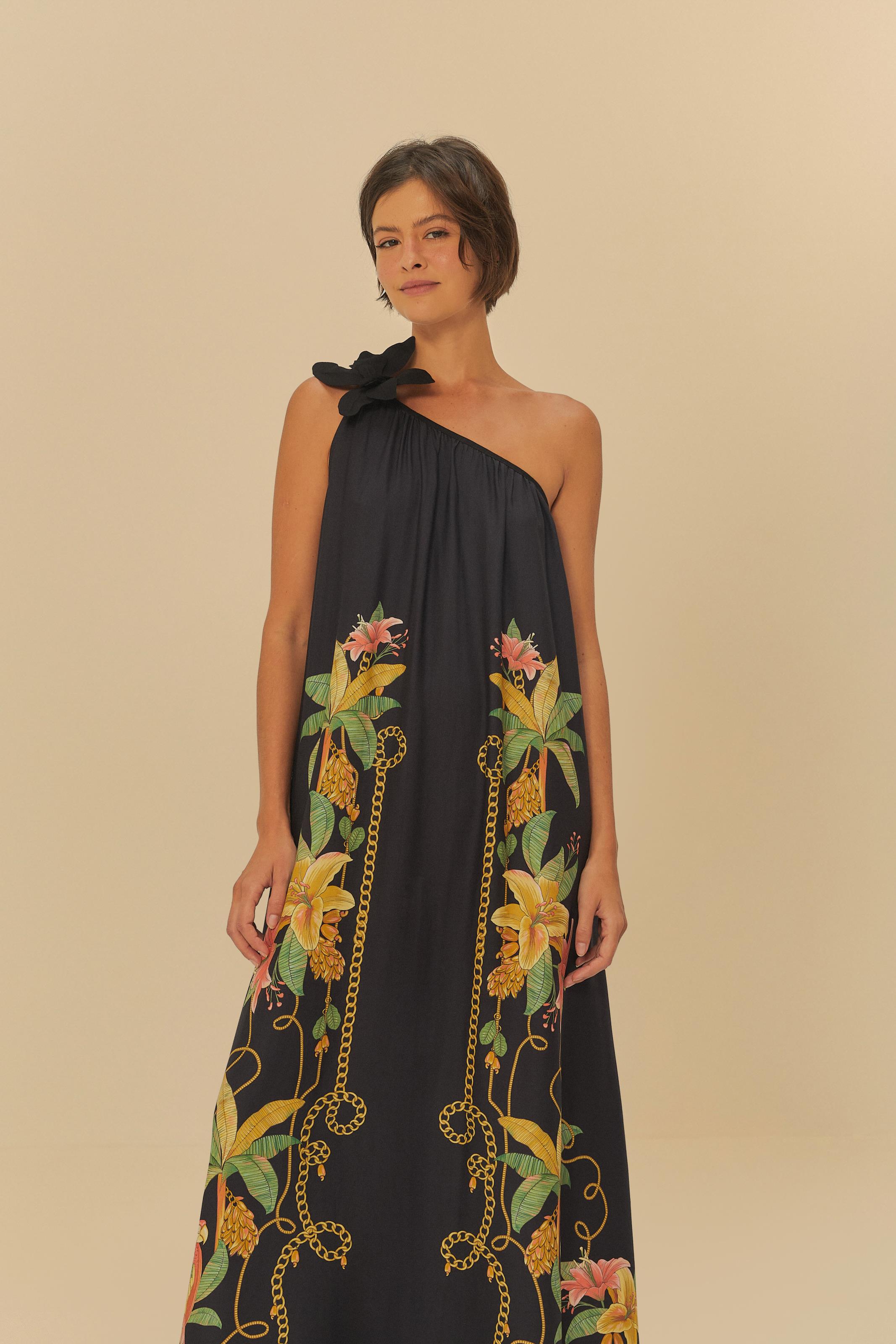 Vestido Longo Estampado Riqueza Tropical