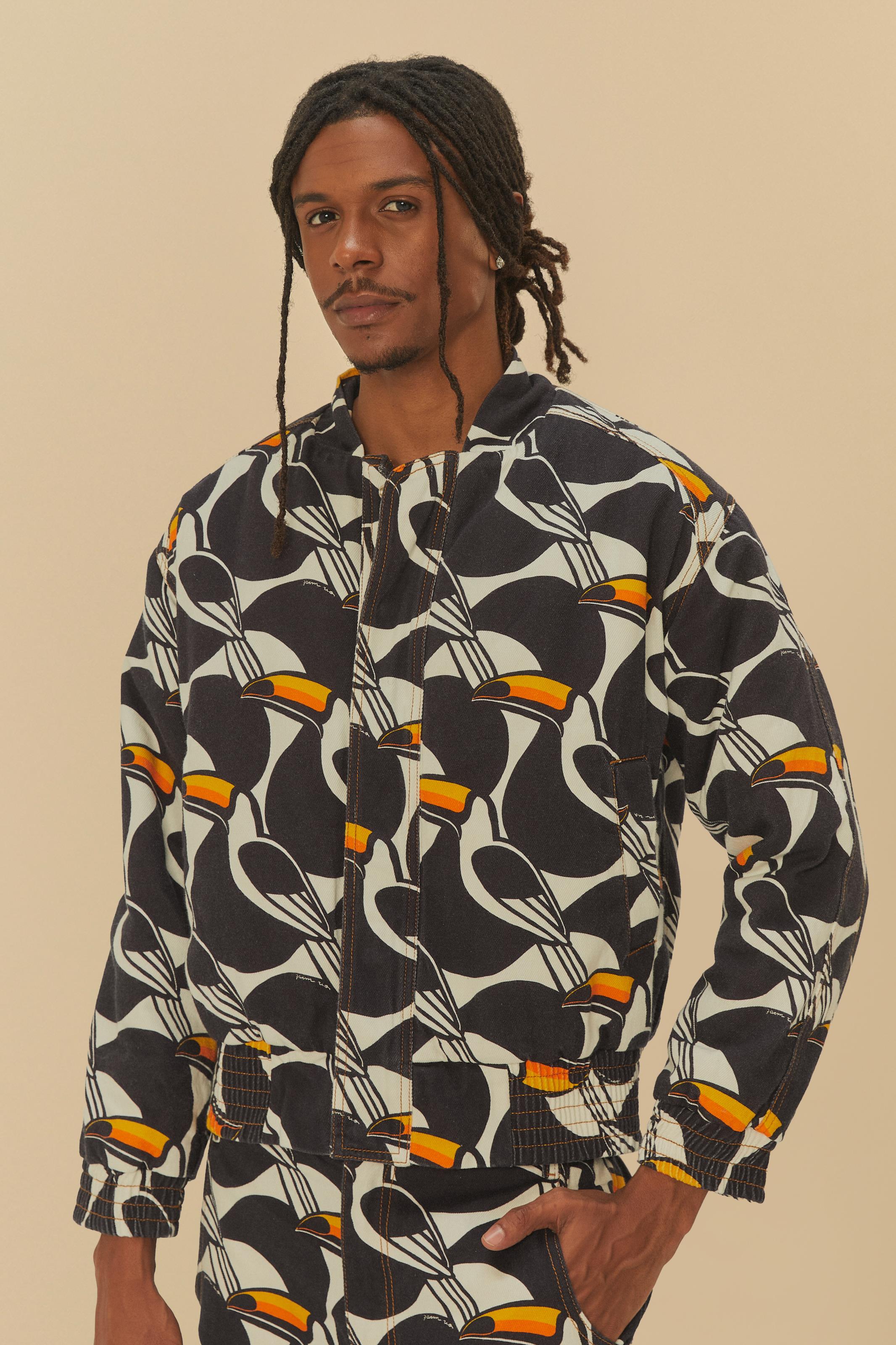 Jaqueta Bomber Sarja Estampada Copatucano
