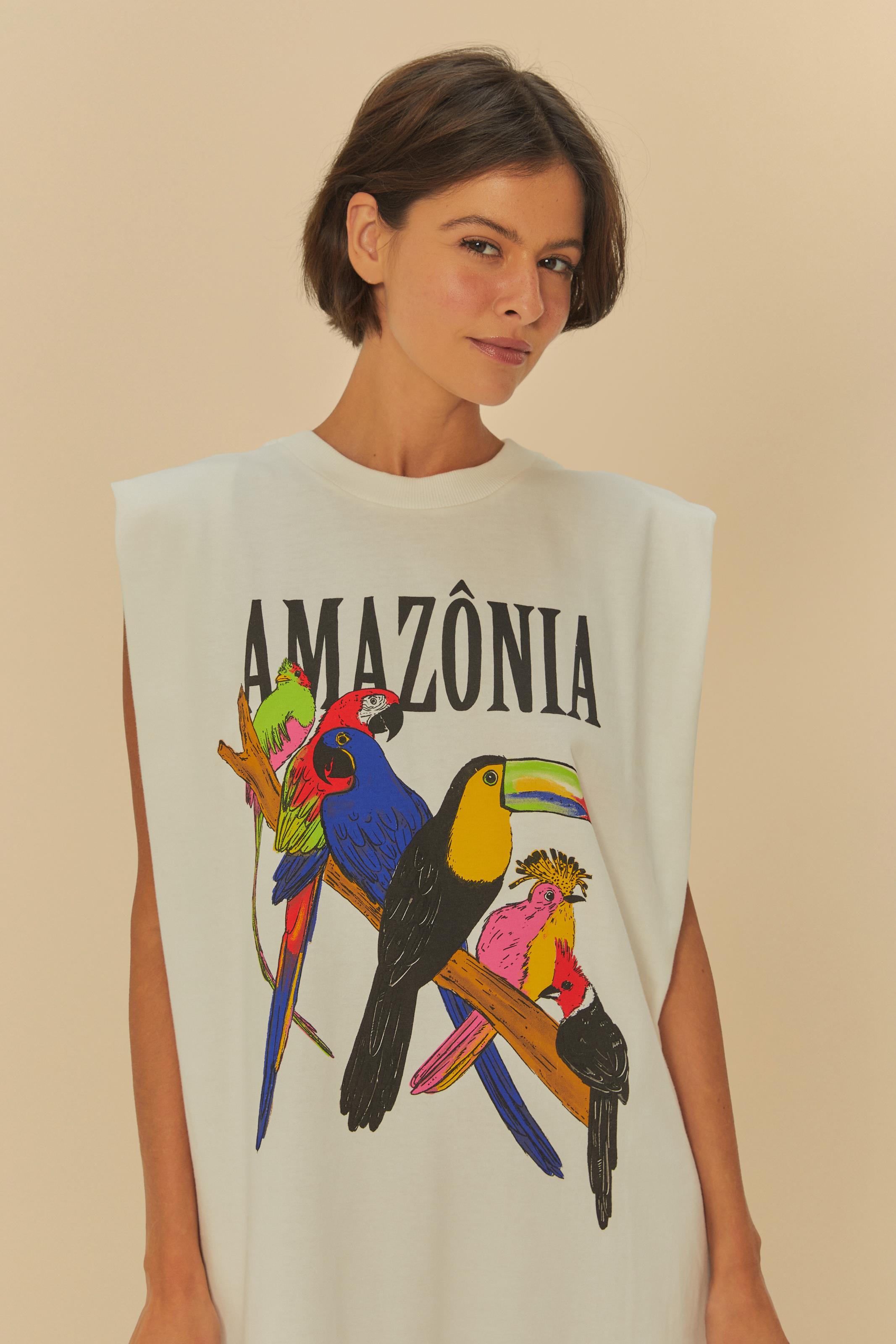 Vestido Curto Estampado Amazônia