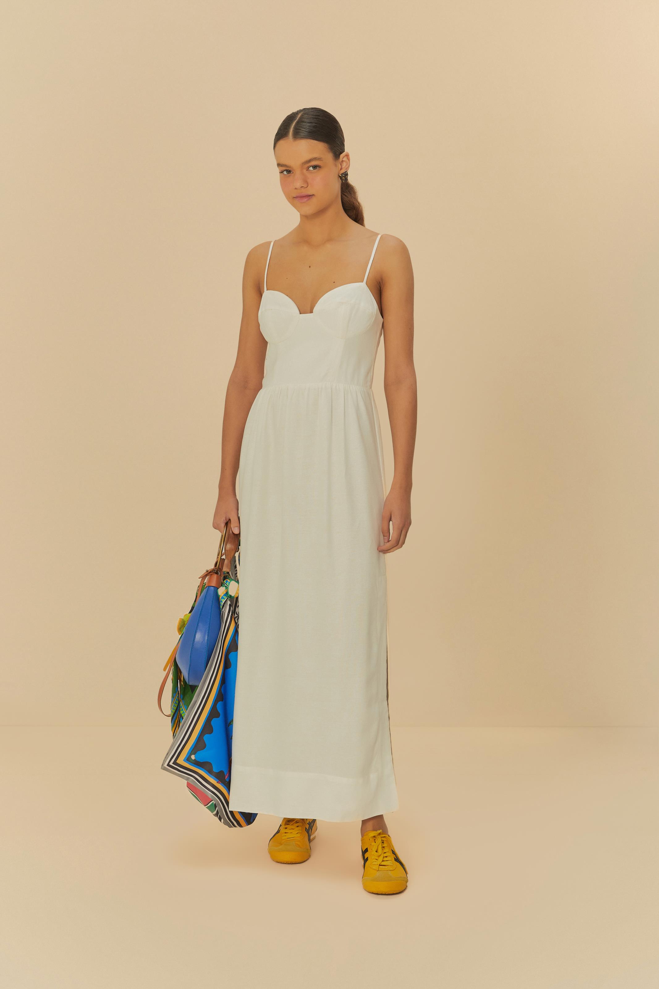 Vestido Decote Redondo Alcinhas