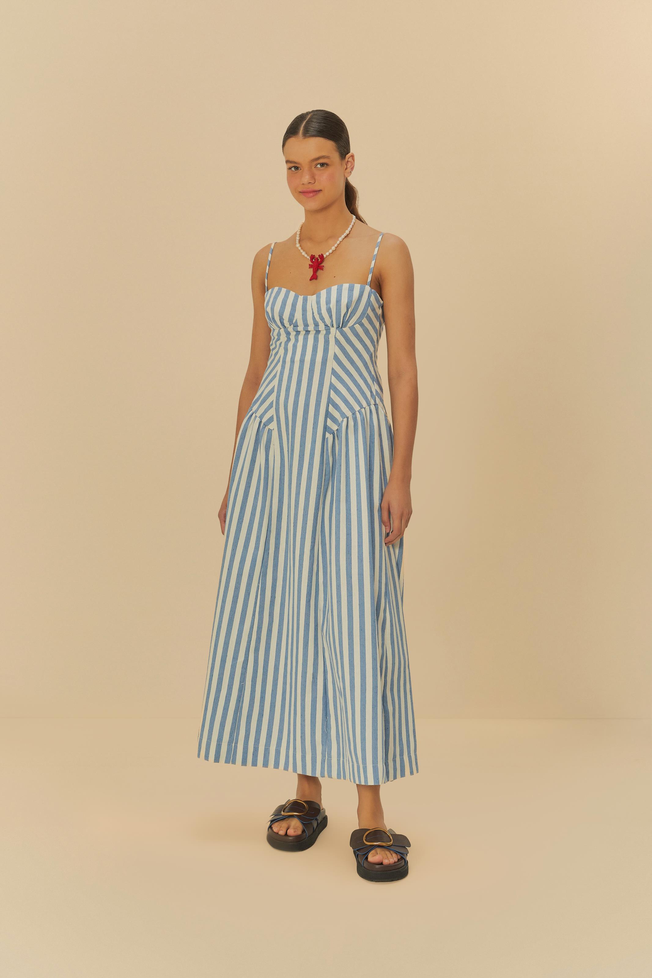 Vestido Cropped Listra Bicolor