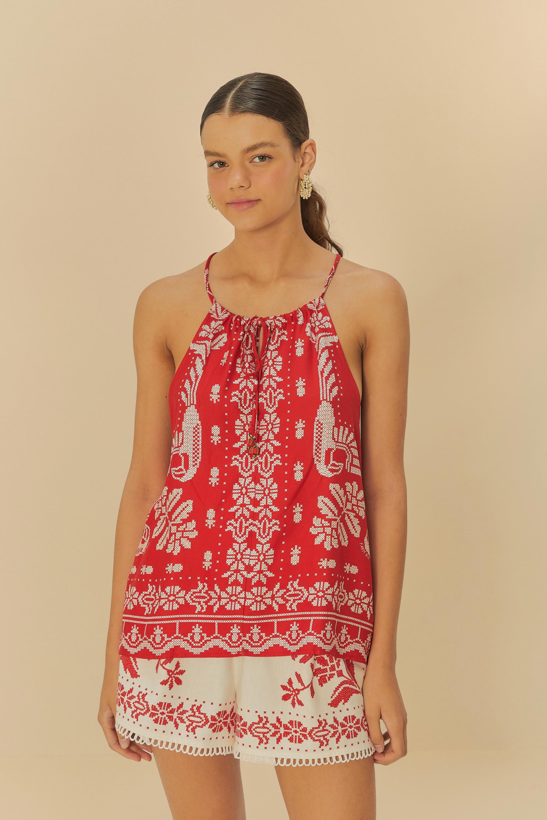 Regata Alcinha Estampada Relicário Tropical