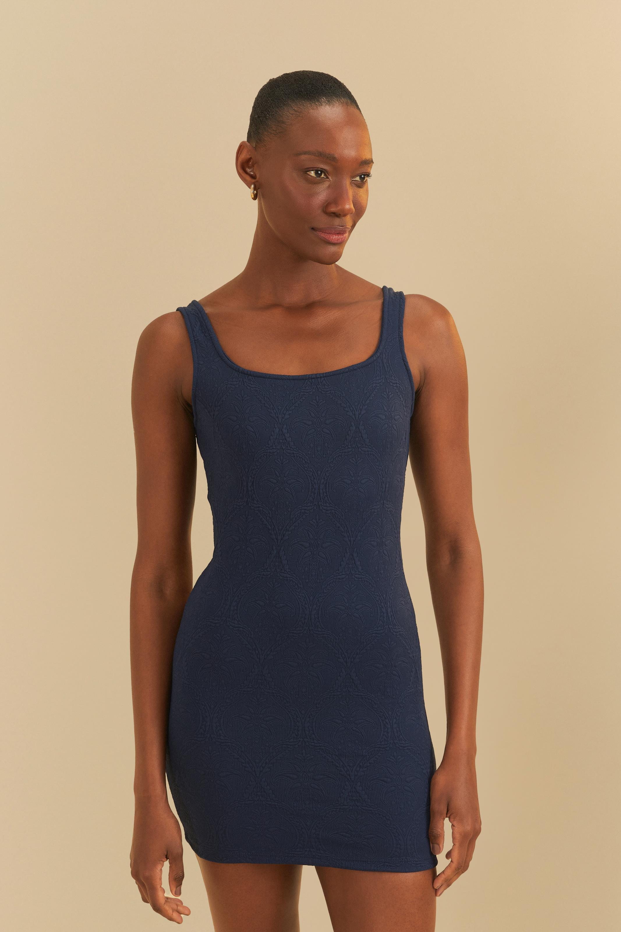 Vestido Curto Textura Coqueiro