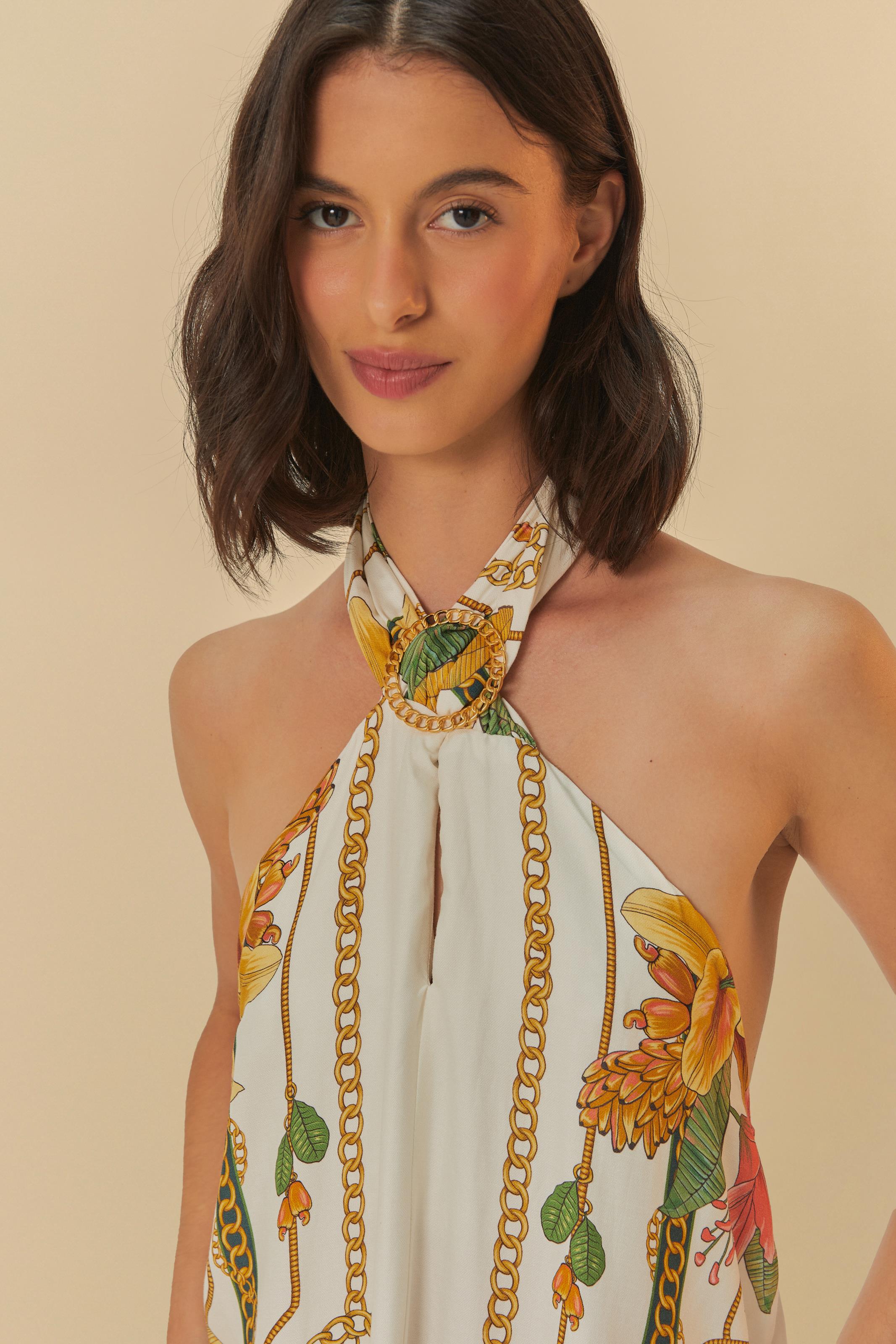 Vestido Curto Estampado Riqueza Tropical