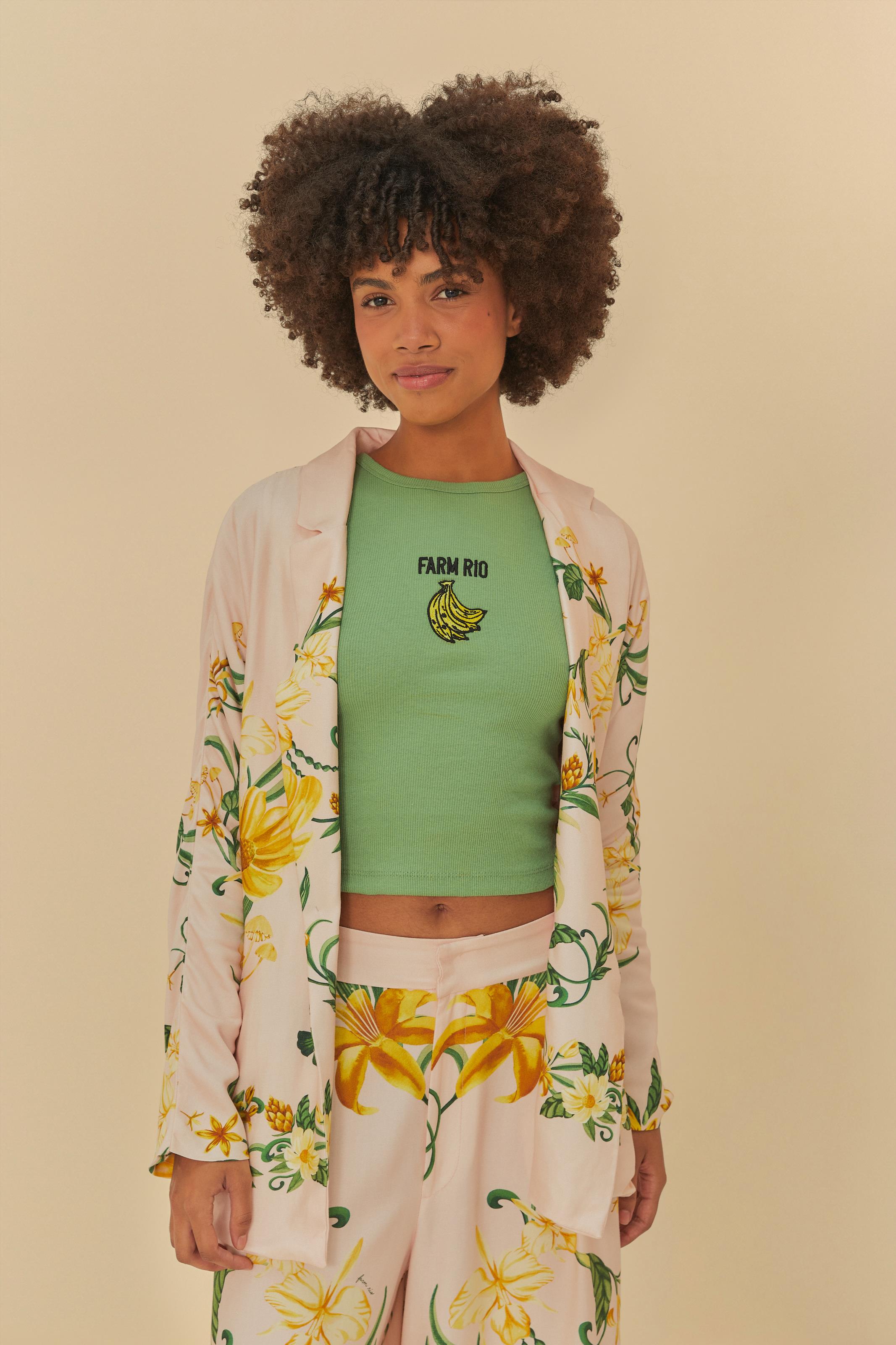 Blazer Estampado Beleza De Abacaxi