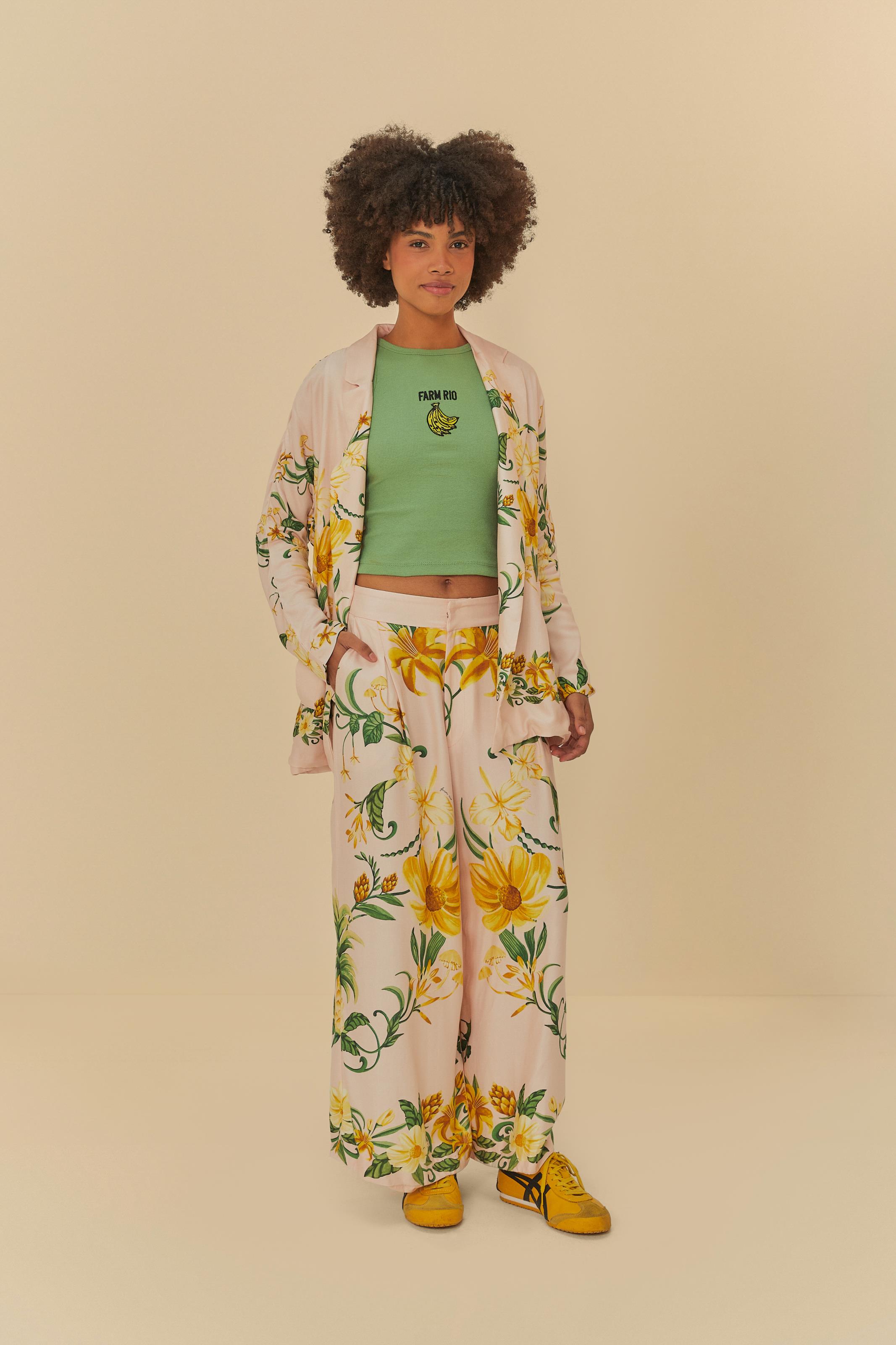 Blazer Estampado Beleza De Abacaxi